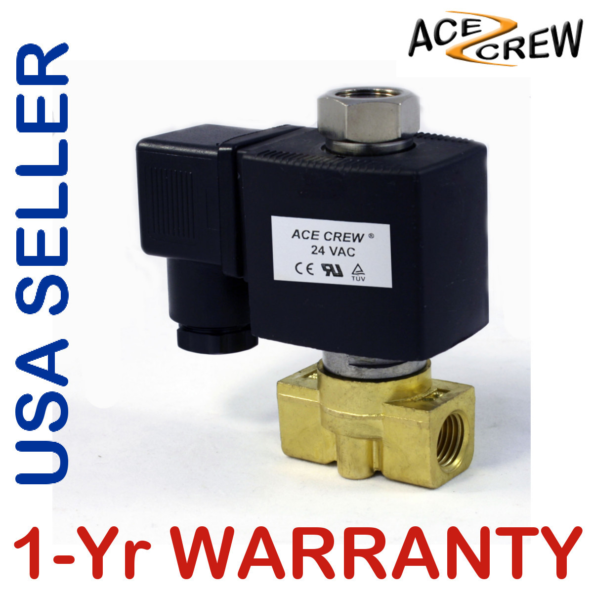 1/4 inch NORMALLY OPEN 24V AC VAC Brass Solenoid Valve NPT ONE-YEAR WARRANTY