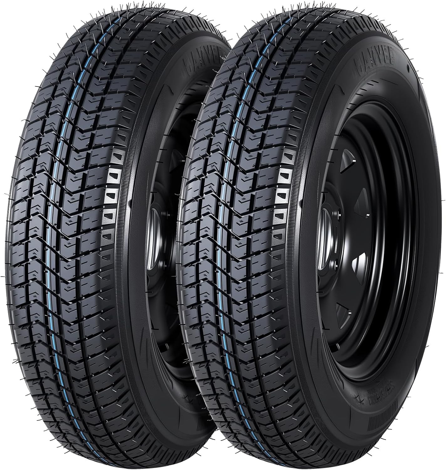 2Pack Trailer Tire On Rim ST175/80D13 Trailer Tires andWheels 5 Lug on 4.5in PCD