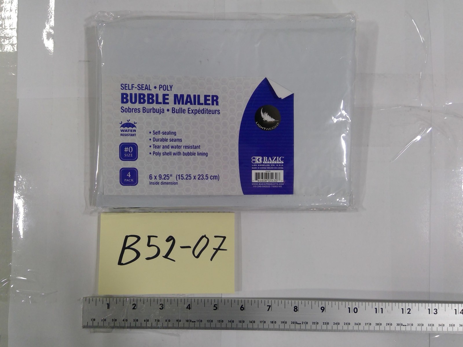 Bazic Self-Seal Poly Bubble Mailers #0 6×9.25 White 4 Pack Water Resistant