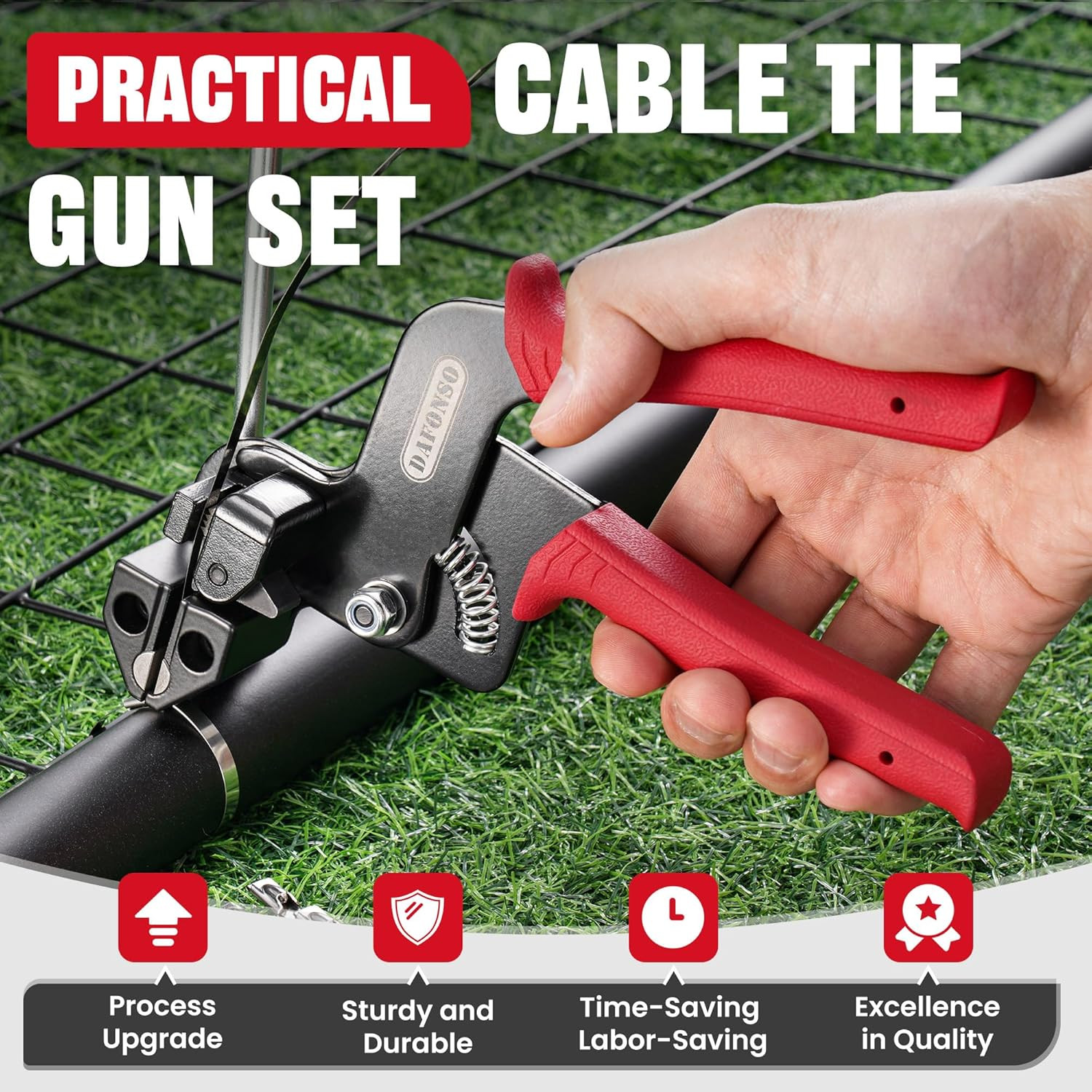 Stainless Steel Zip Ties Gun Kit,Heavy Duty Outdoor Fastening Cable Tie Tool Set