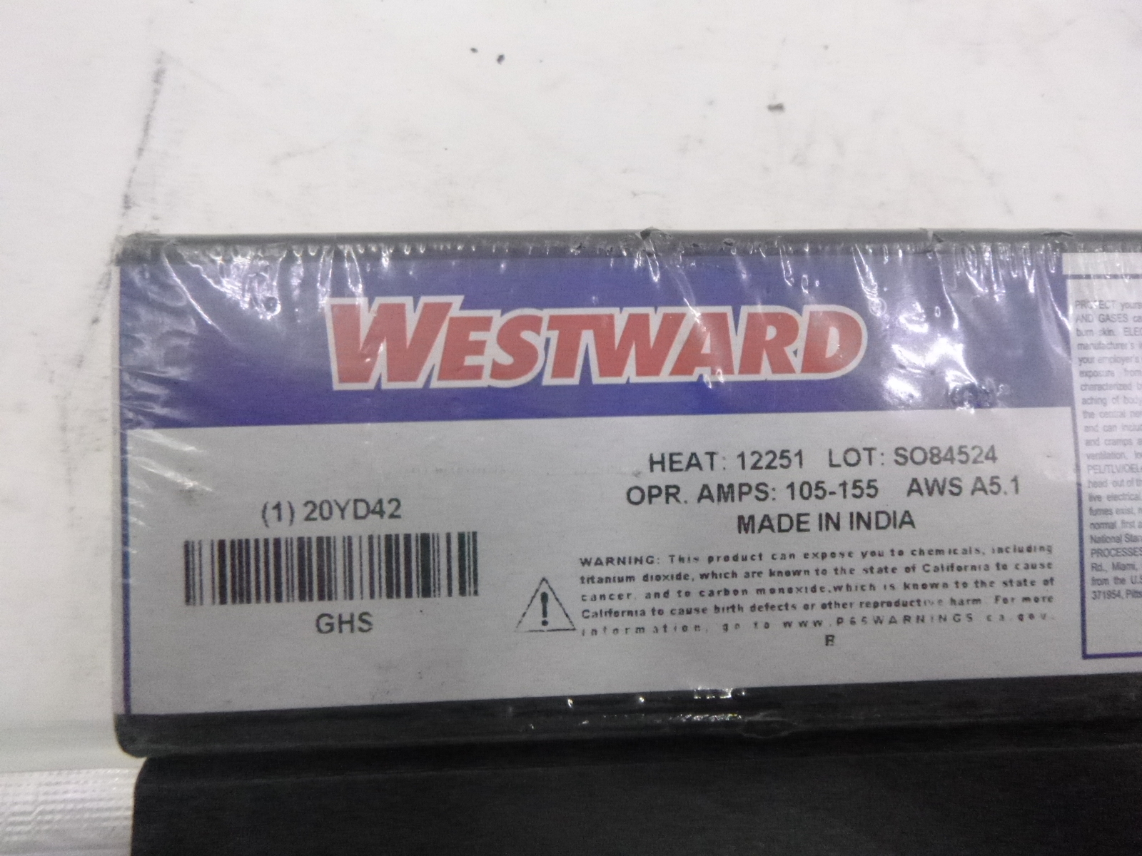 Westward 5 Lbs 1/8″ E7018/E7018-1 Stick Welding Electrodes AWS A5.1 105-155A