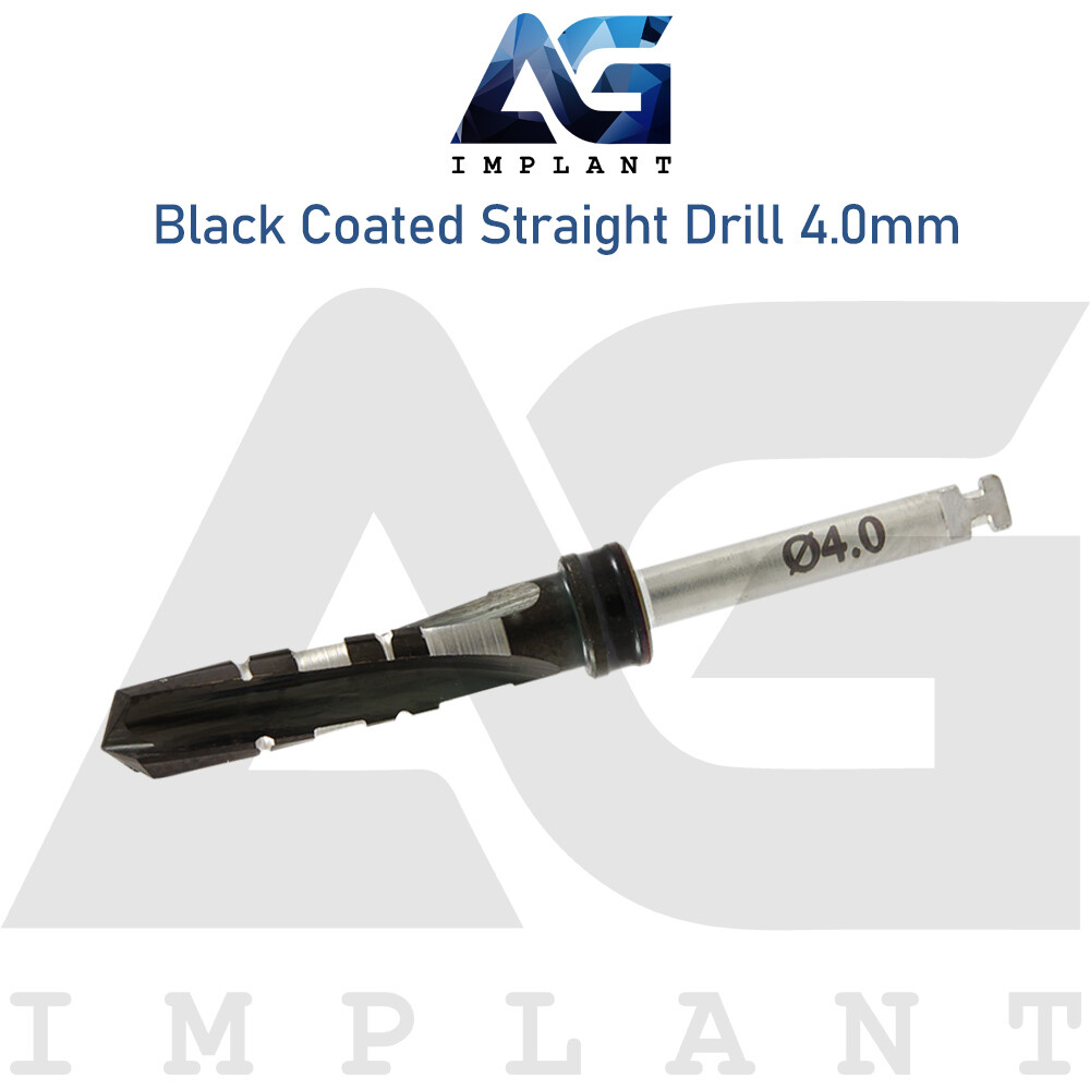 DNT² Black Coated Straight Drill Set Sur gical Dental 8 Drills Tool Instrument