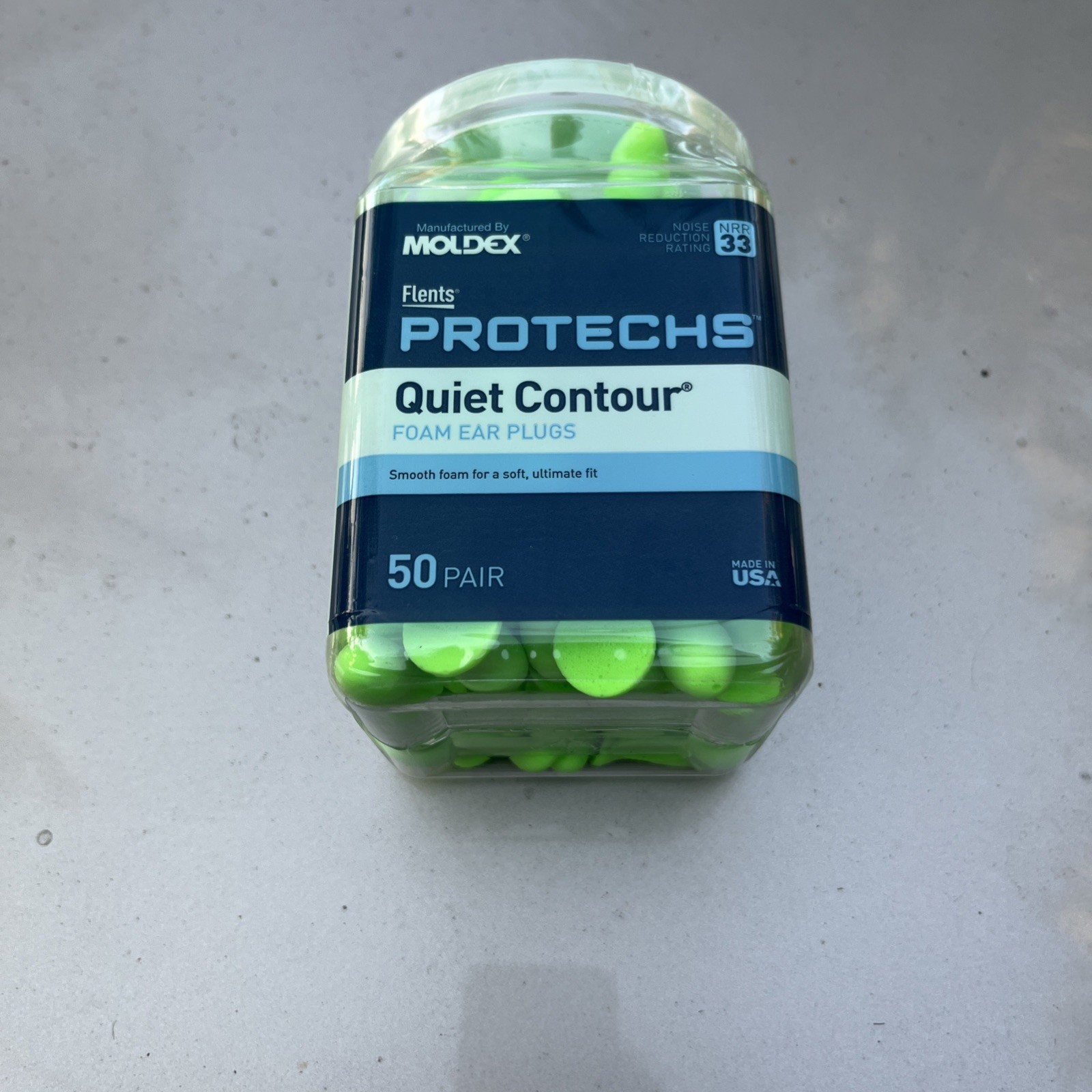 50 Pair Moldex Flents Protechs Quiet Contour Foam Ear Plugs 33 NRR Made in USA