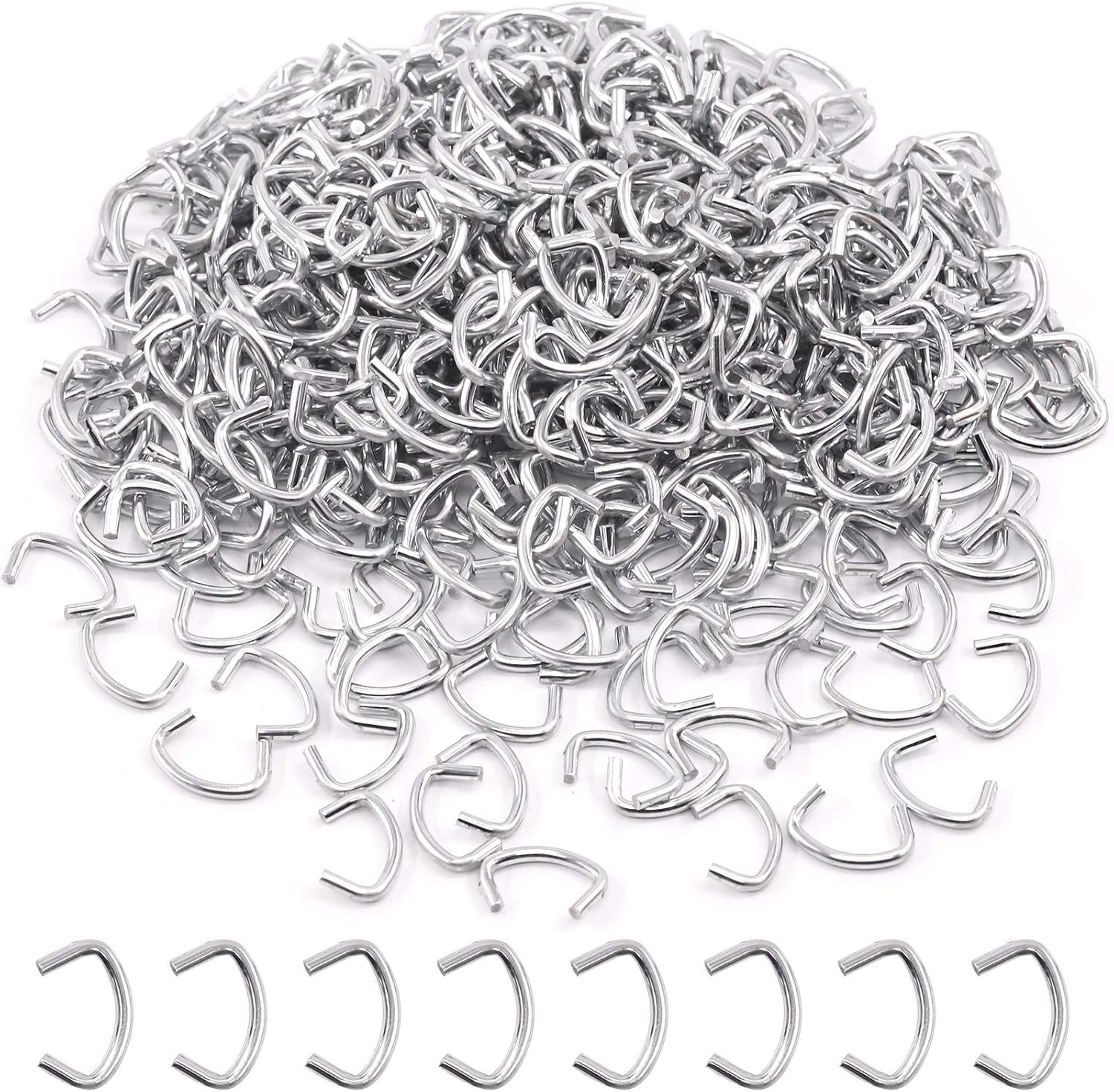 1000Pcs 1/2″ Hog Rings, Galvanized Hog Rings for Auto Upholstery Furniture 