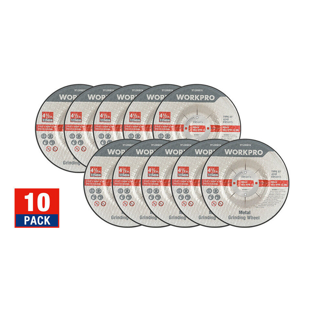 WORKPRO 10Pack Metal Grinding Wheels 20Pack Cut-Off Wheels 4-1/2×7/8-inch Wheels