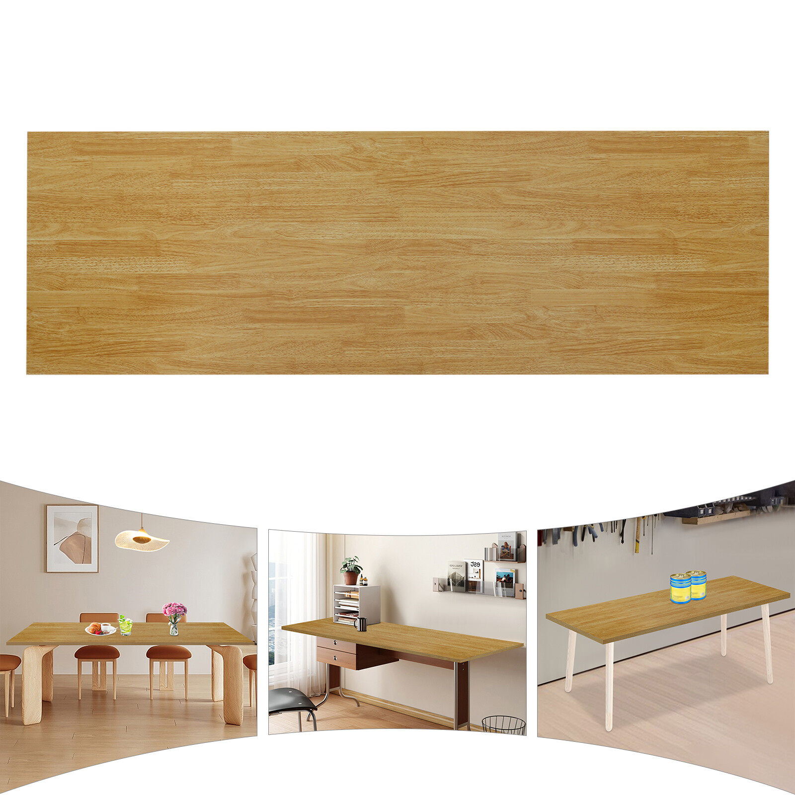 Plywood Tabletop, Rectangular Countertop, Adjustable Countertop 60*180*3.5cm