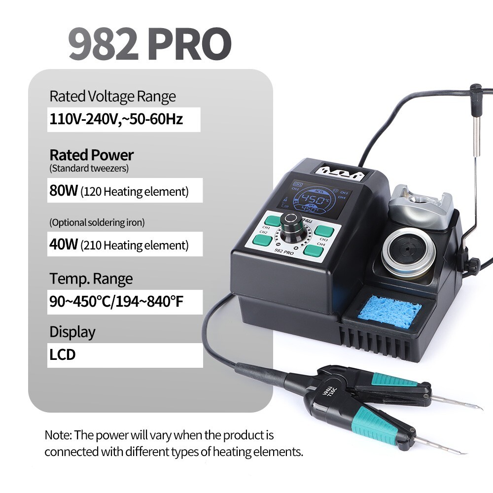 YIHUA 982 PRO Soldering Station Precision Tweezer Iron & C210 Soldering Iron Kit