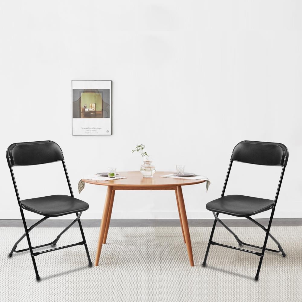 12PCS Folding Plastic Chair Wedding Party Outdoor Indoor 360LBS Capacity Black