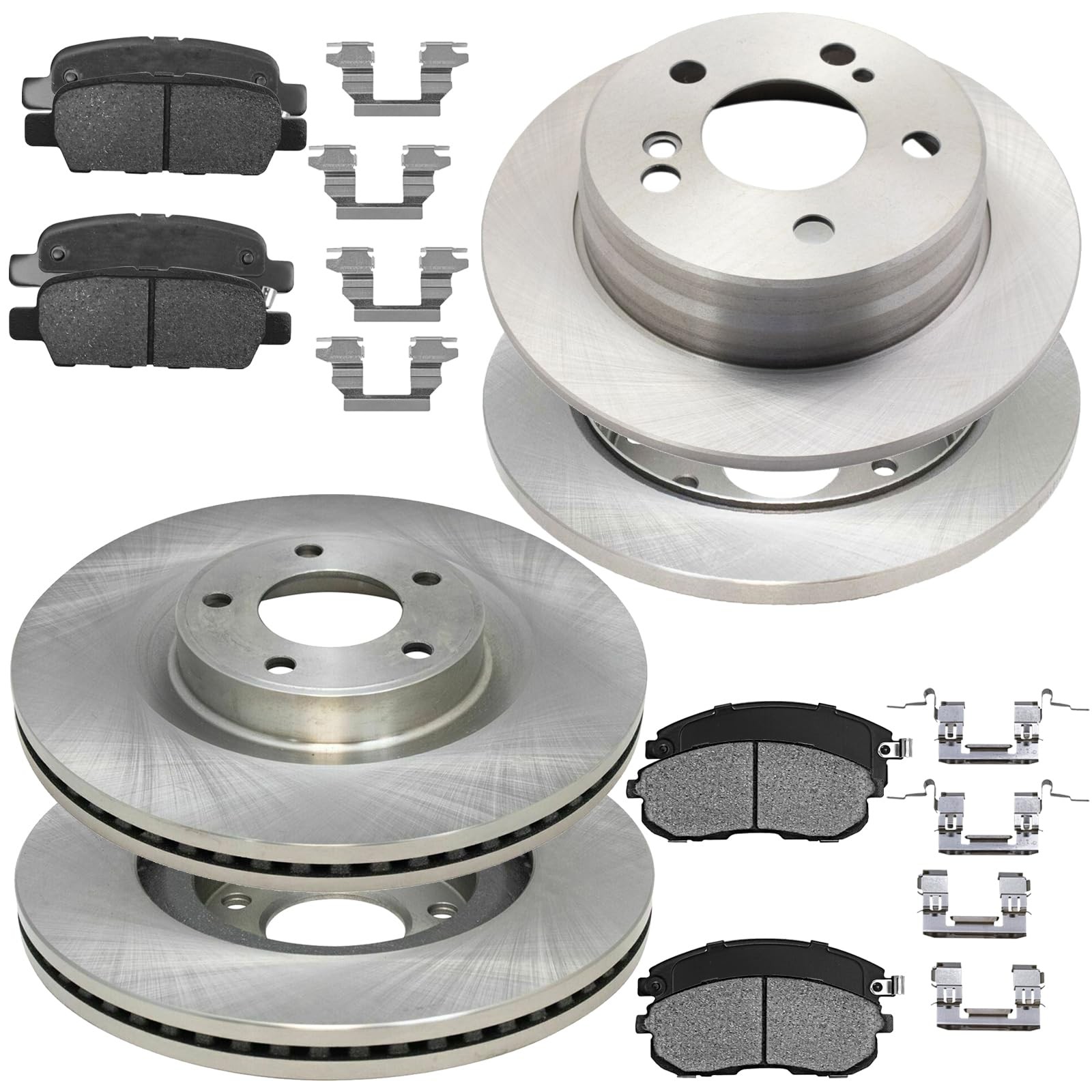 Front 11.65″ (296mm) and Rear 11.46″ (291mm) Brake Kit Compatible with 2007-2013