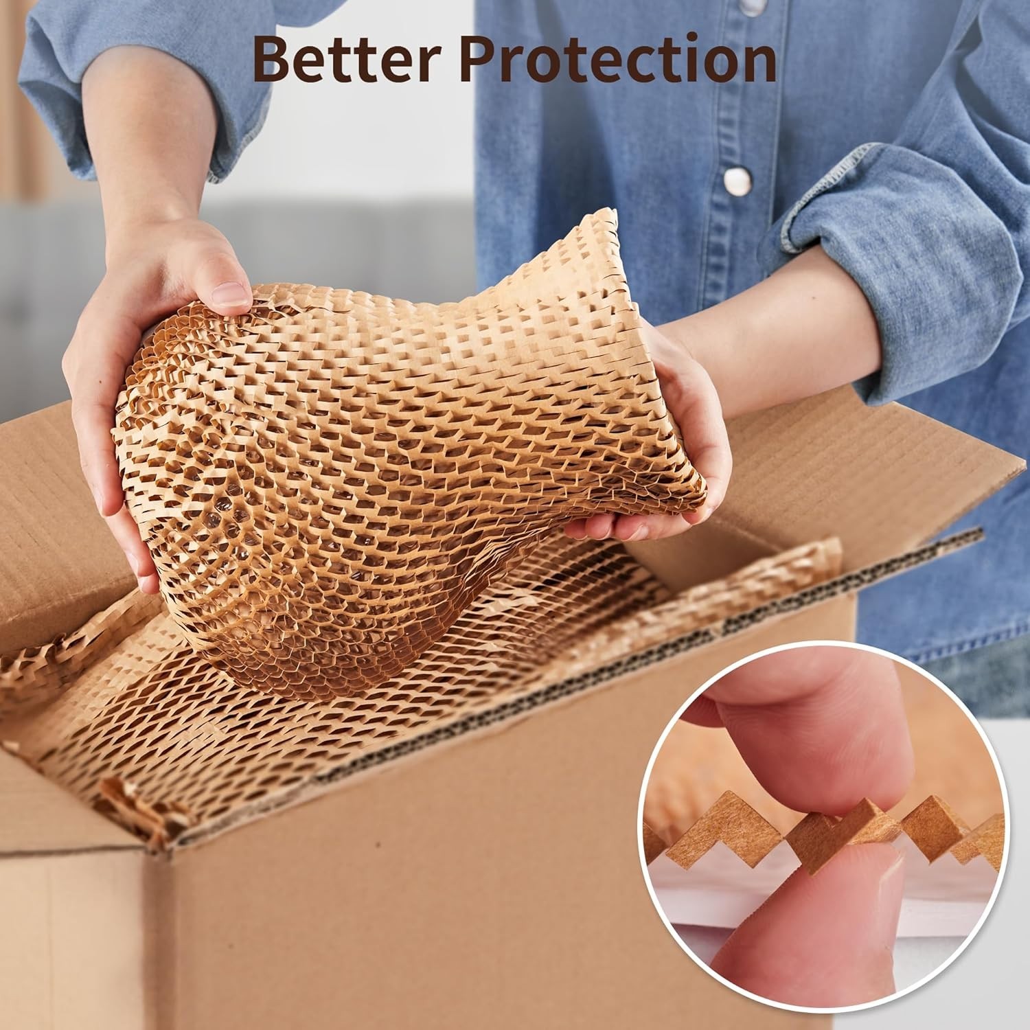 Honeycomb Packing Paper Bubble Wrap Roll 15x213ft Eco-Friendly Moving Supplies