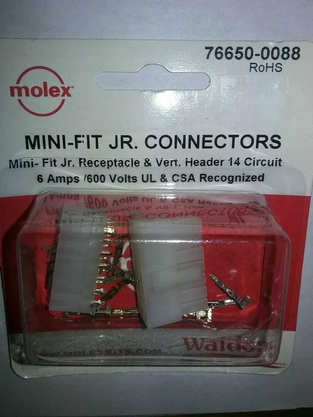 Molex/Waldom 76650-0088 Mini-Fit JR. 14 Circuit 6 Amps 600 V 18 -24 AWG