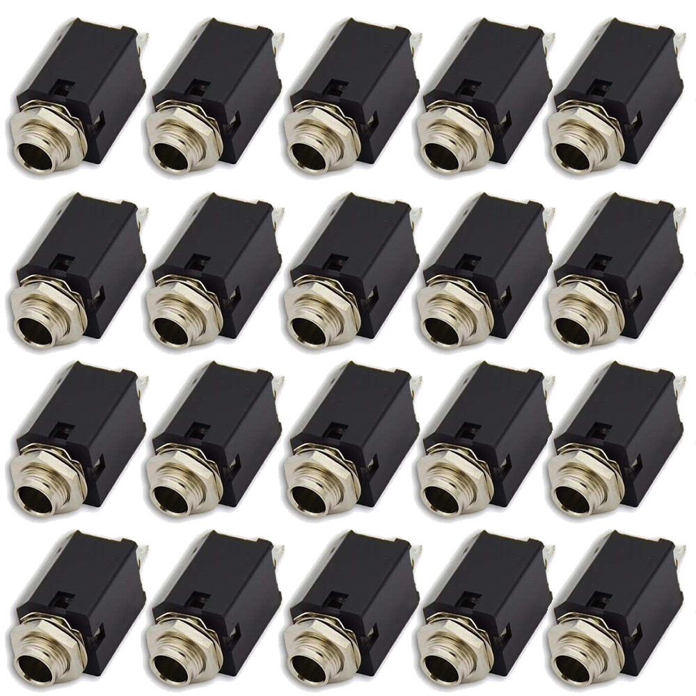20Pcs 1/4″ 6.35mm Stereo Jack Socket Audio Plug For Guitar Pedal/Amp/ Diy