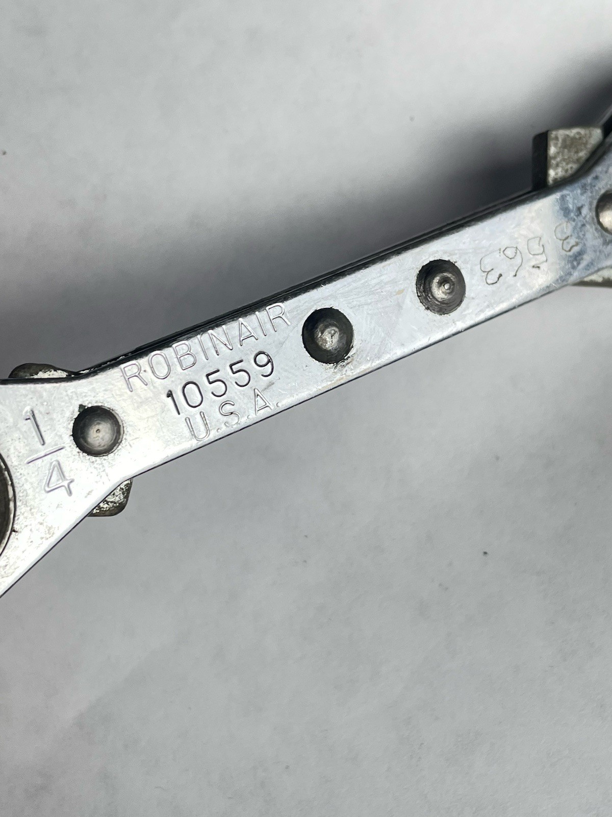 ROBINAIR 10559 1/4-3/16 SQ X 9/16-1/2 6-PT REFRIGERATION RATCHETING WRENCH USA
