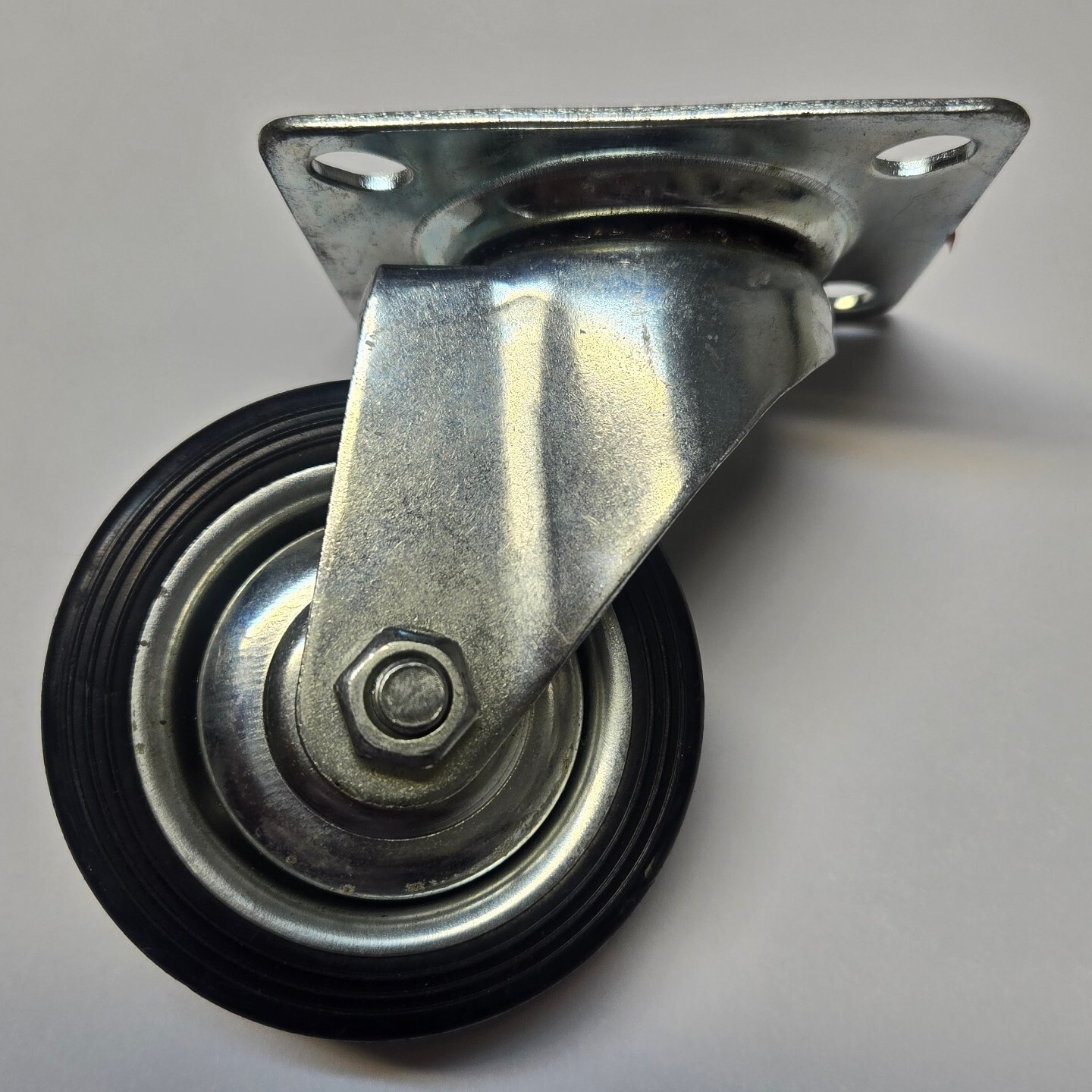 Pack of (4) 3 ” inch L.D. Swivel Caster Rubber Wheel Top Plate Bearing W/Plate