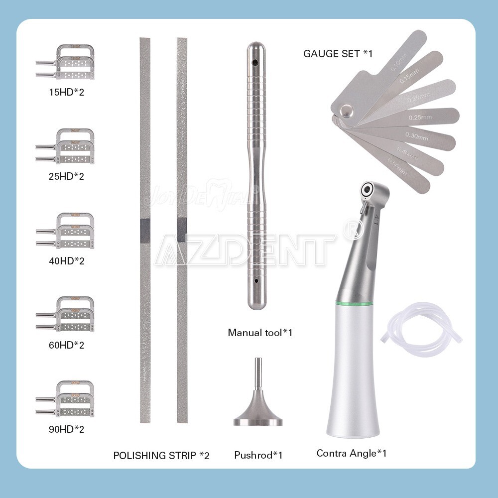 AZDENT Dental 4:1 Reduction IPR Contra Angle Handpiece Interproximal Strips Kit