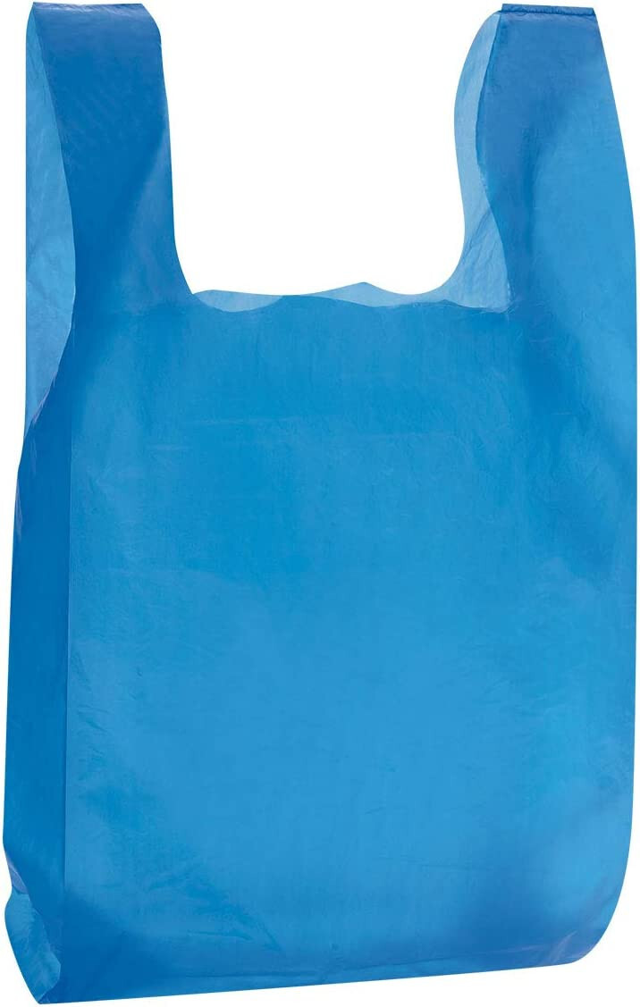 Blue Plastic Bags T-Shirt 2000 Retail Merchandise Grocery 8″ x 5″ x 16″