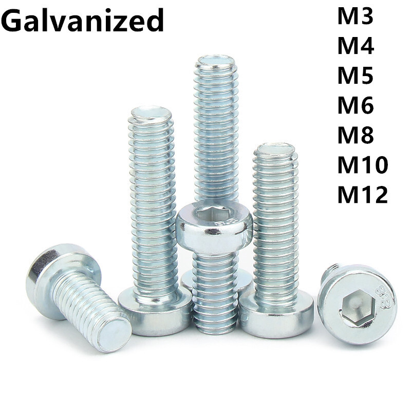 Galvanized Hexagon Socket Head Cap Screws With Low Head M3 M4 M5 M6 M8 M10 M12