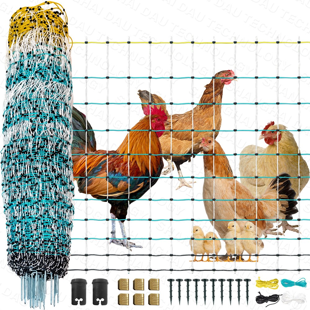 Portable Electric Poultry Netting Fence Nets Mesh 41.5″ H x 164′ L for Farms
