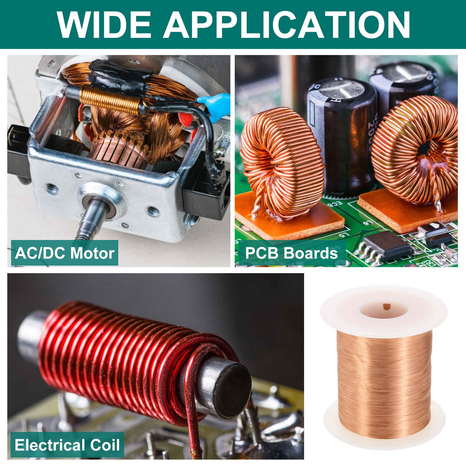 36 AWG Magnet Wire, 36 Gauge 16 oz Enameled Copper Wire, 155C(311F) Copper Color