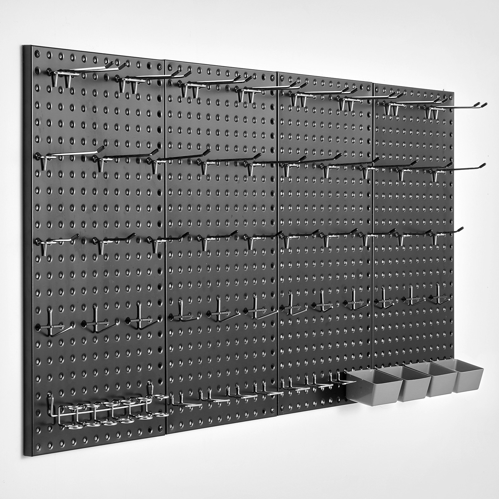 VEVOR Metal Pegboard Panels 4Pcs 24″x12″ Wall Organizer for Garage Tool Storage