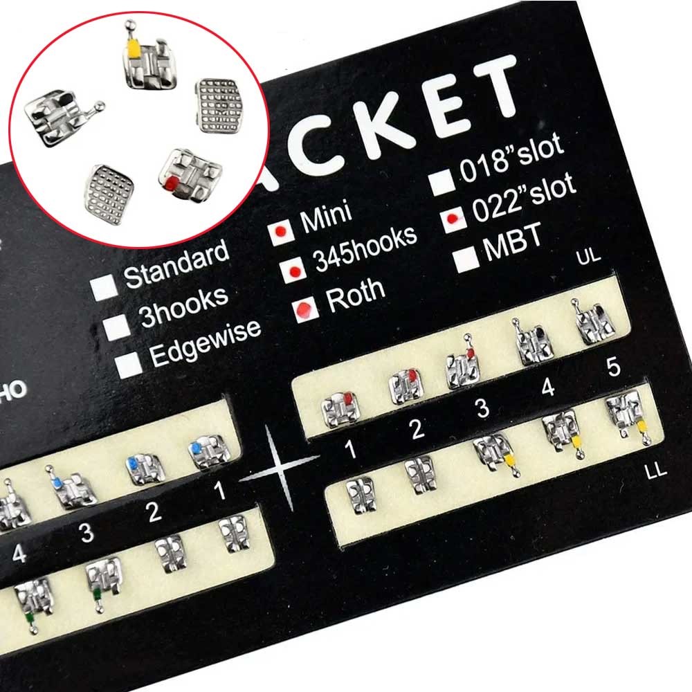 1pack Dental Orthodontic Brackets Braces Metal Monoblock （20Pcs/pack）