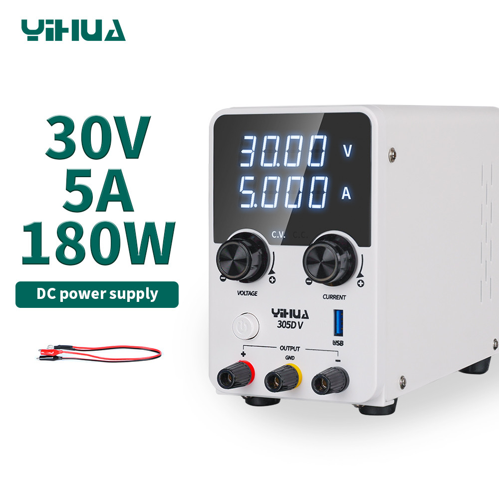 YIHUA DC Power Supply 30V 5A/10A Adjustable Digital Lab Bench Supply Precision