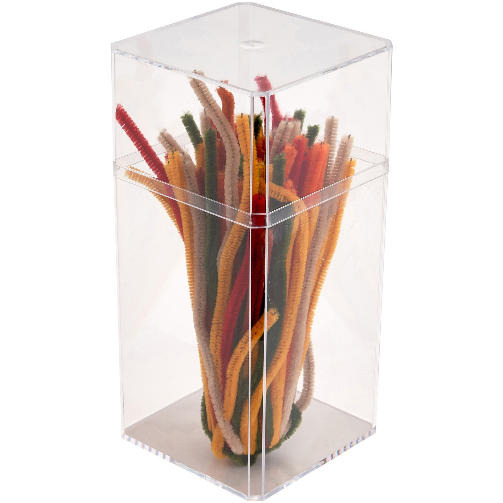 Pioneer Plastics Clear Tall Rectangular Container, 3.75″ W x 3.75″ D x 8.25″ H
