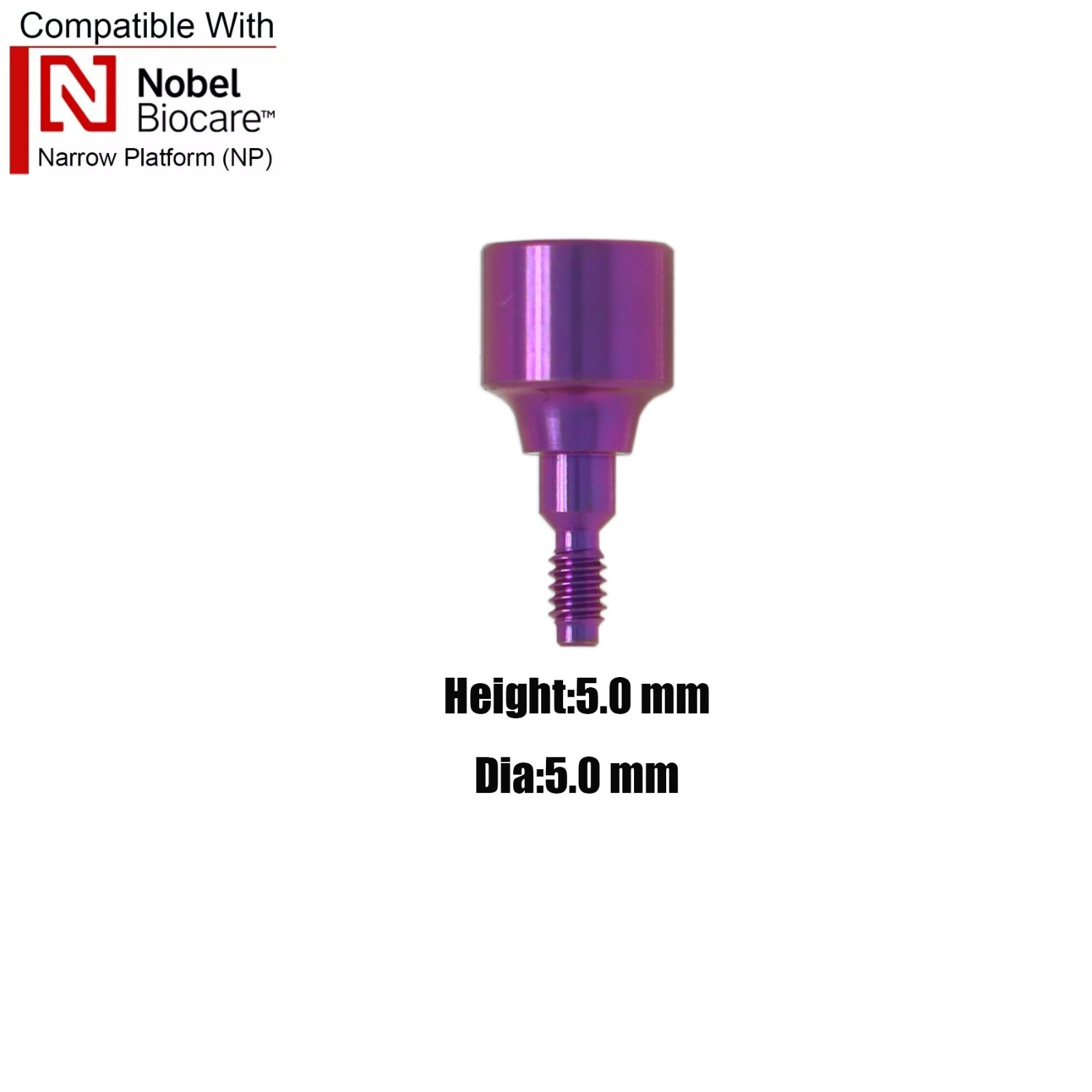 US 5Pcs Dental Healing Cap Abutment RP/NP Compatible Nobel Active ∅3.6 ∅5.0 ∅6.0