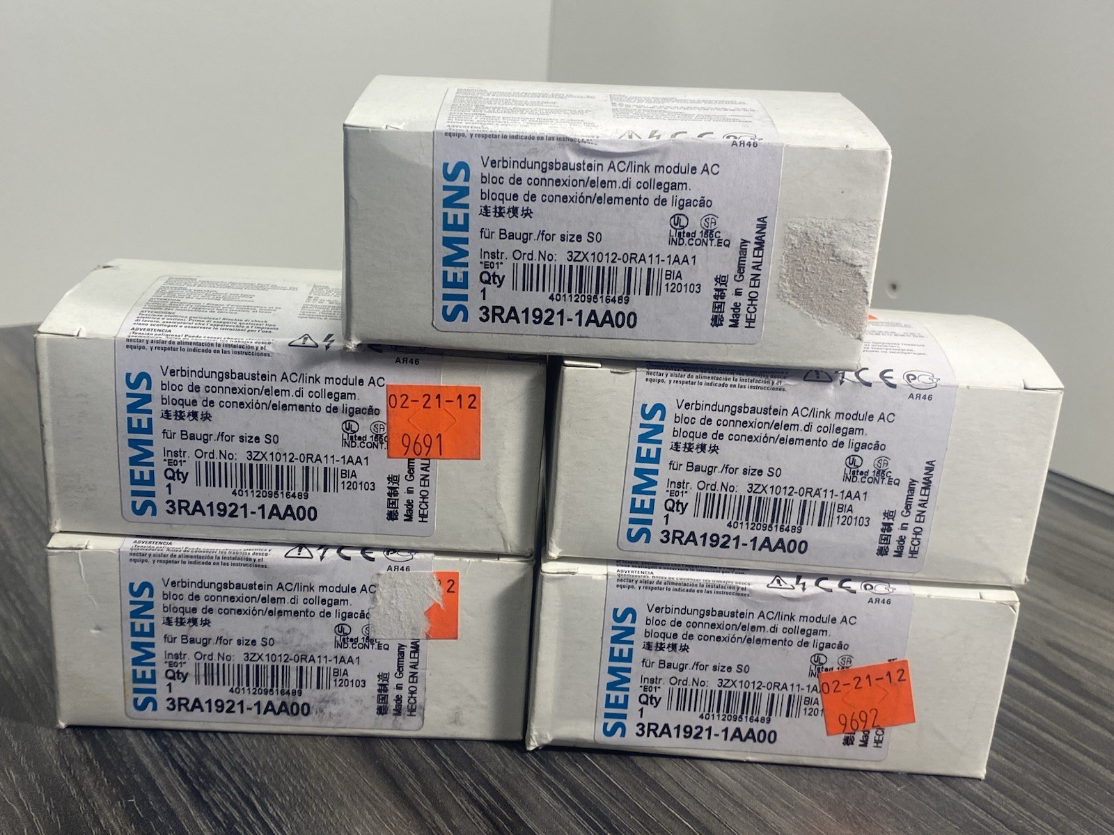 *Lot of 5* Siemens 3RA1921-1AA00 Size S0 Connecting Link For 3RV1.21 3RT1.2 3RW3