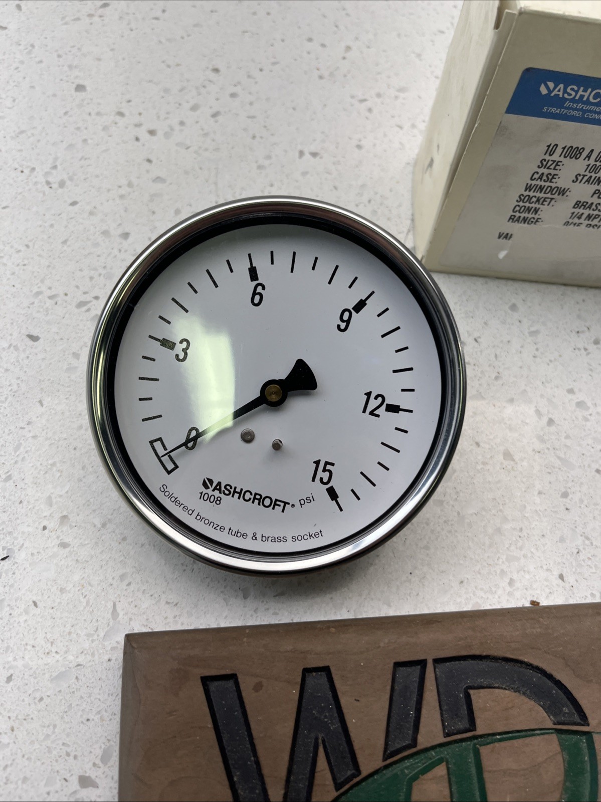 Ashcroft 10-1008-A-02B-15 Pressure Gauge 100mm 1/4in Npt 0-15 PSI (LA60D)