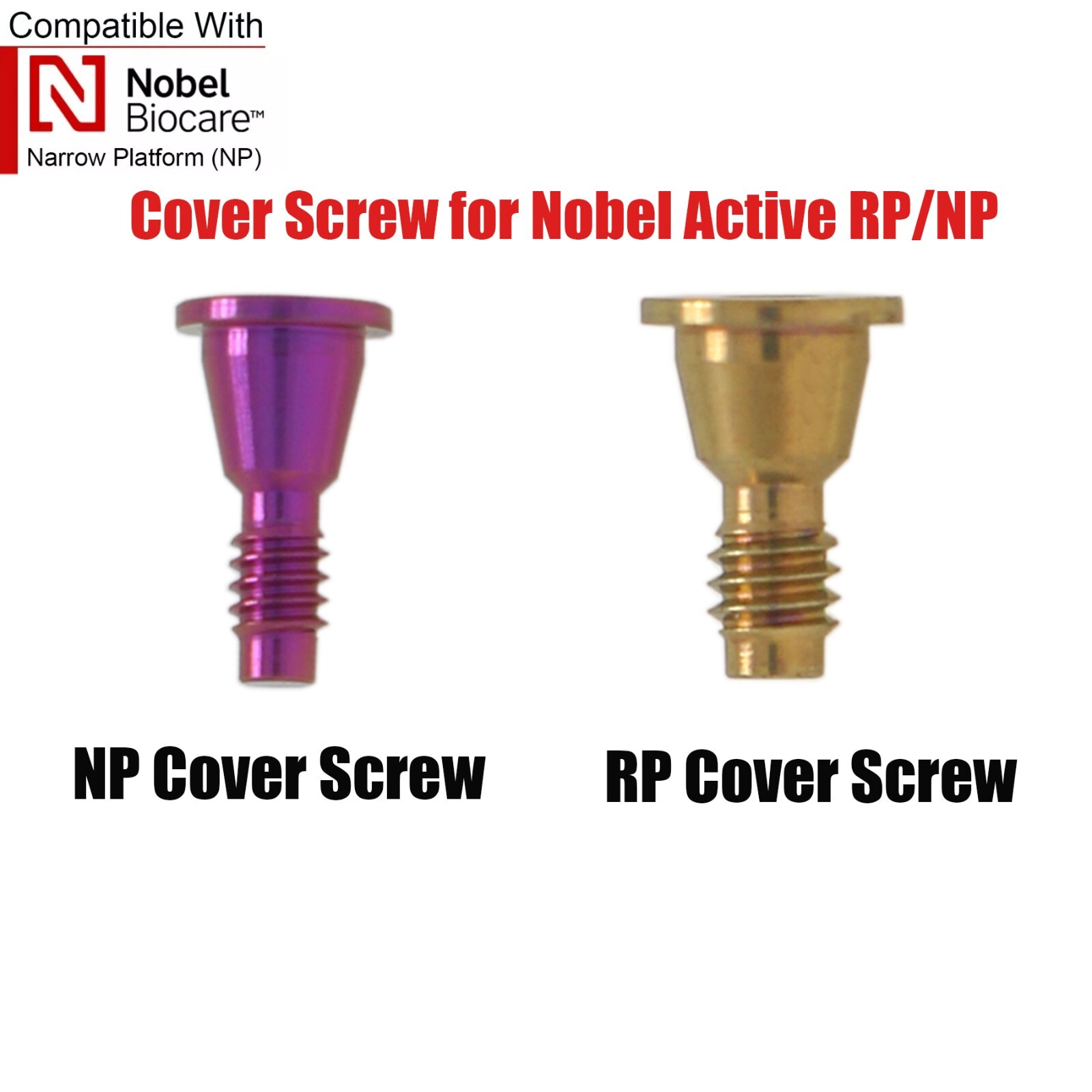 US 5Pcs Dental Healing Cap Abutment RP/NP Compatible Nobel Active ∅3.6 ∅5.0 ∅6.0