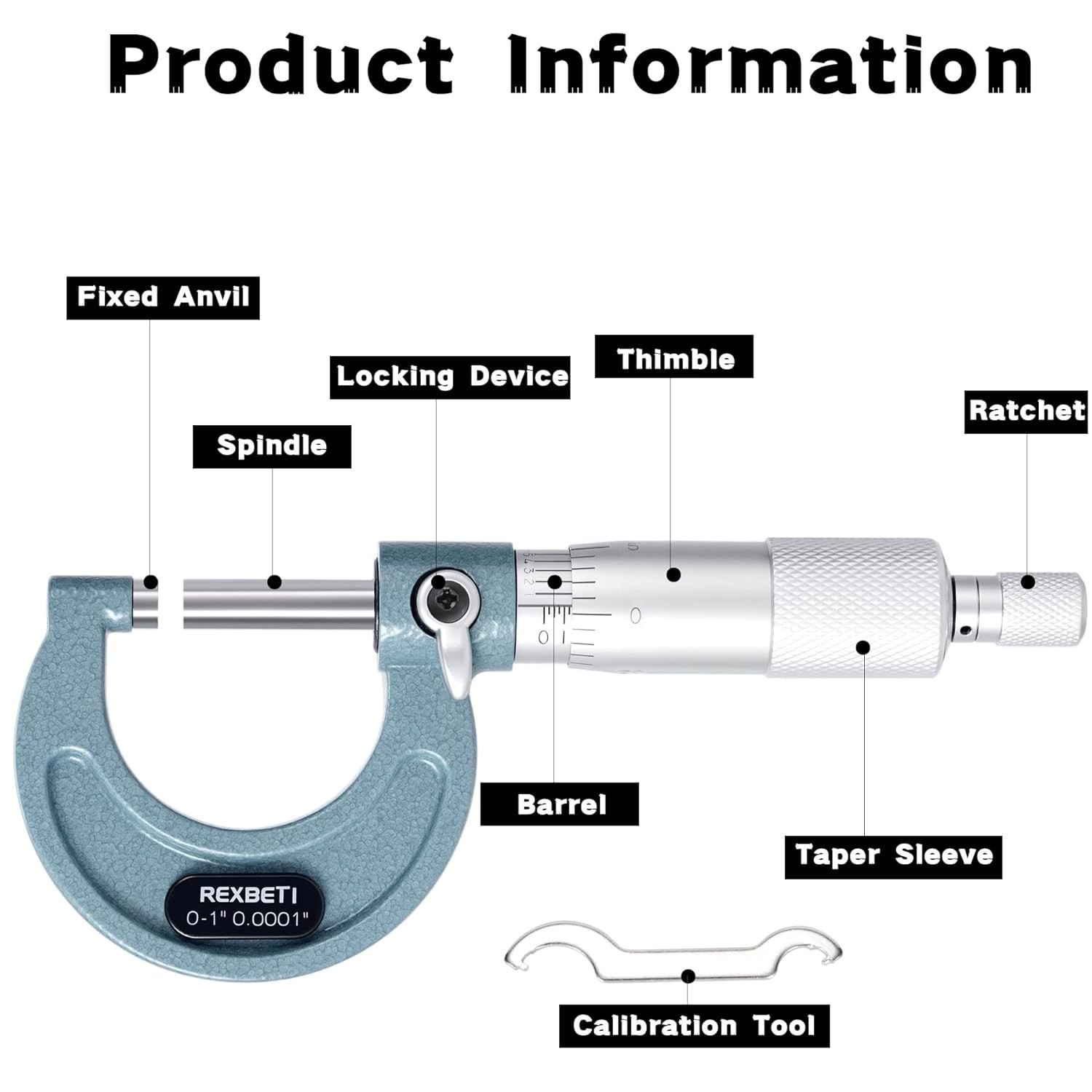 Carbide Tipped Outside Micrometer Kit – 0.001″ Graduation, Rust-Resistant Finish