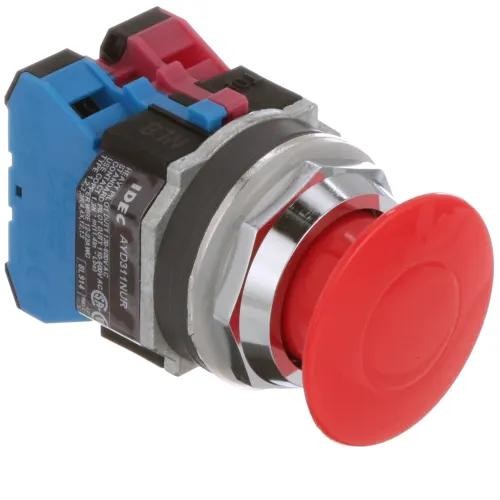 1PC IDEC CORPORATION AYD311NUR 30mm TWND Series Dcast Zinc Pushbutton Mushr