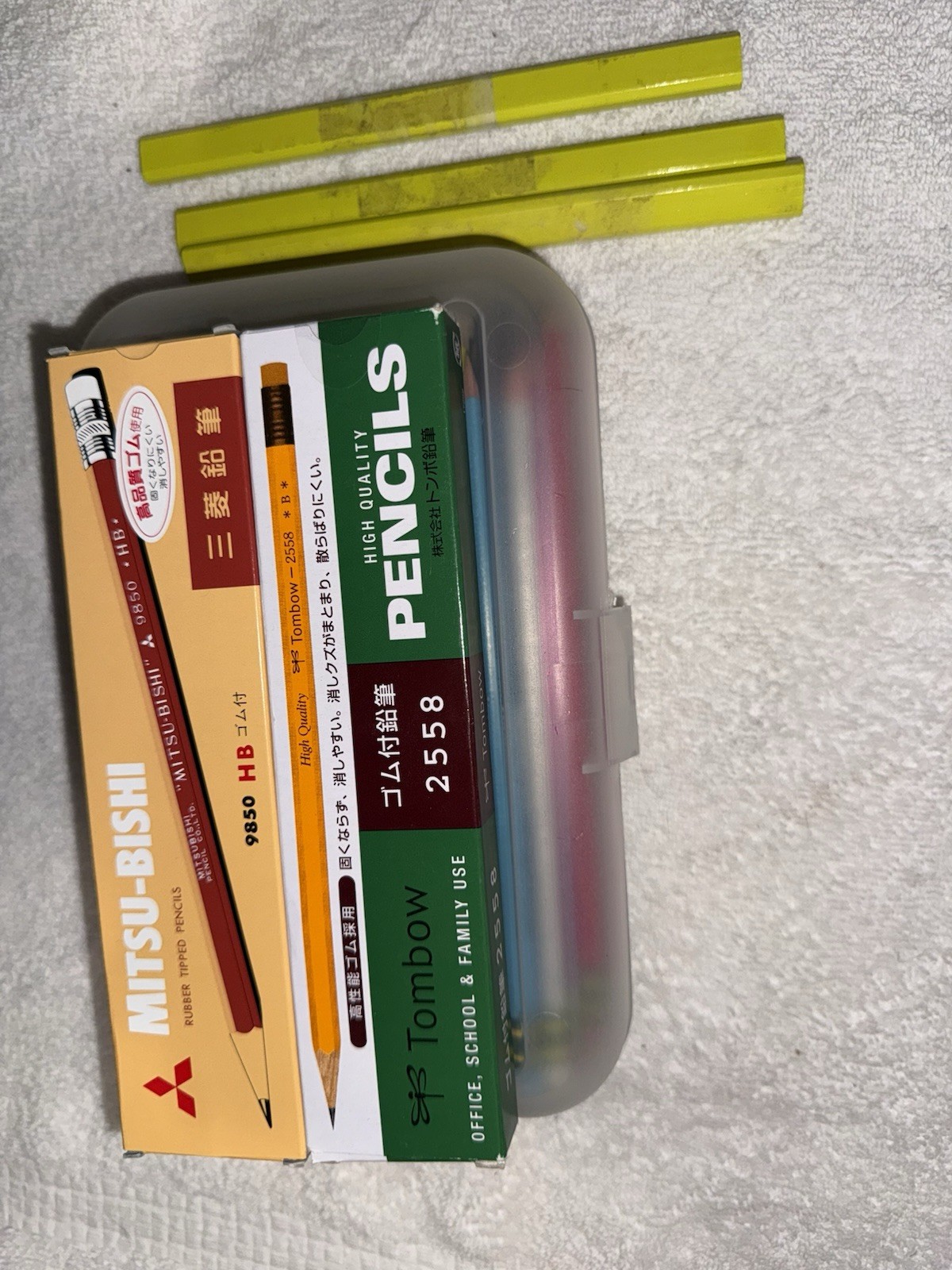 Dixon Ticonderoga Mitsu-Bishi, Tombow, Quality Wooden Pencils Collection w/ Case