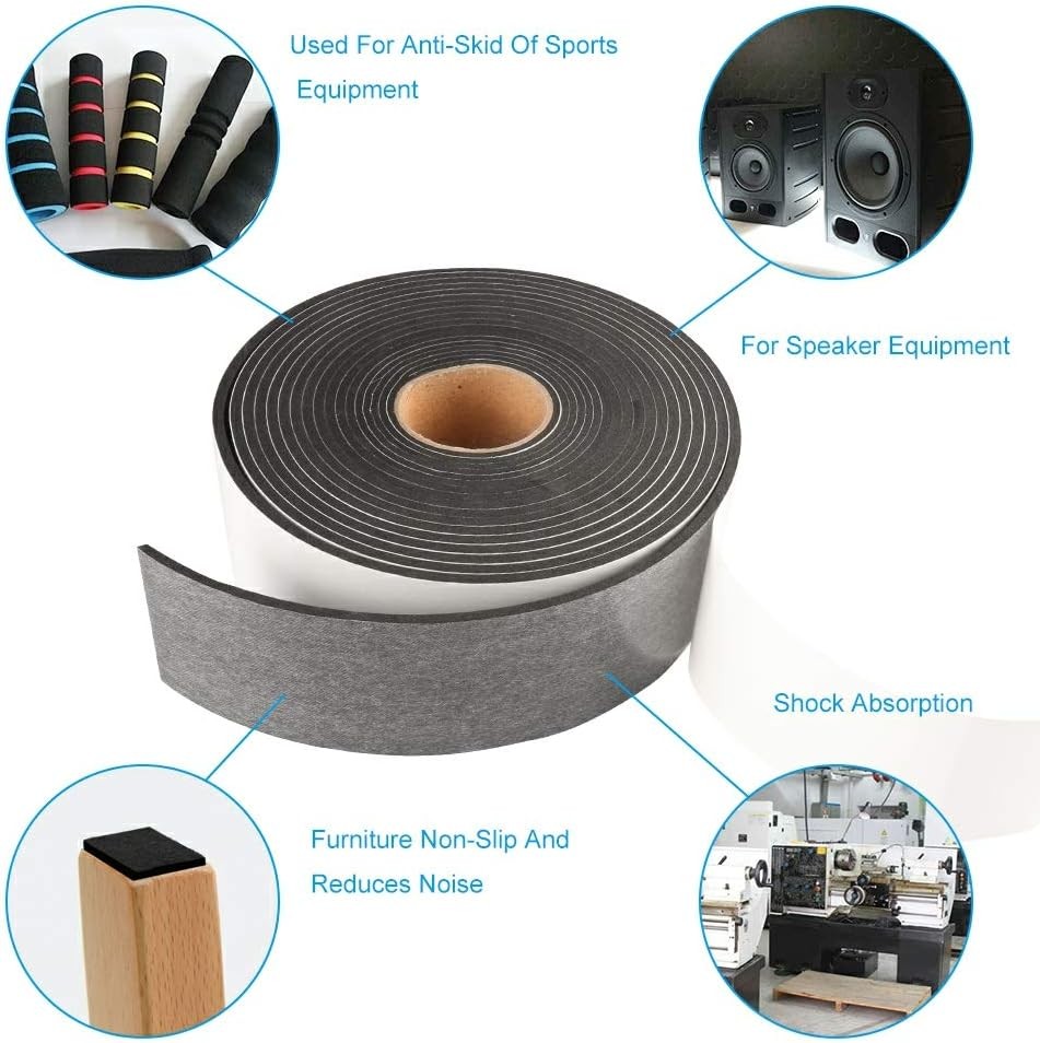 High Density Foam Tape,2 Inch Wide X 1/8 Inch Thick Door Insulation Tape,Adhesiv