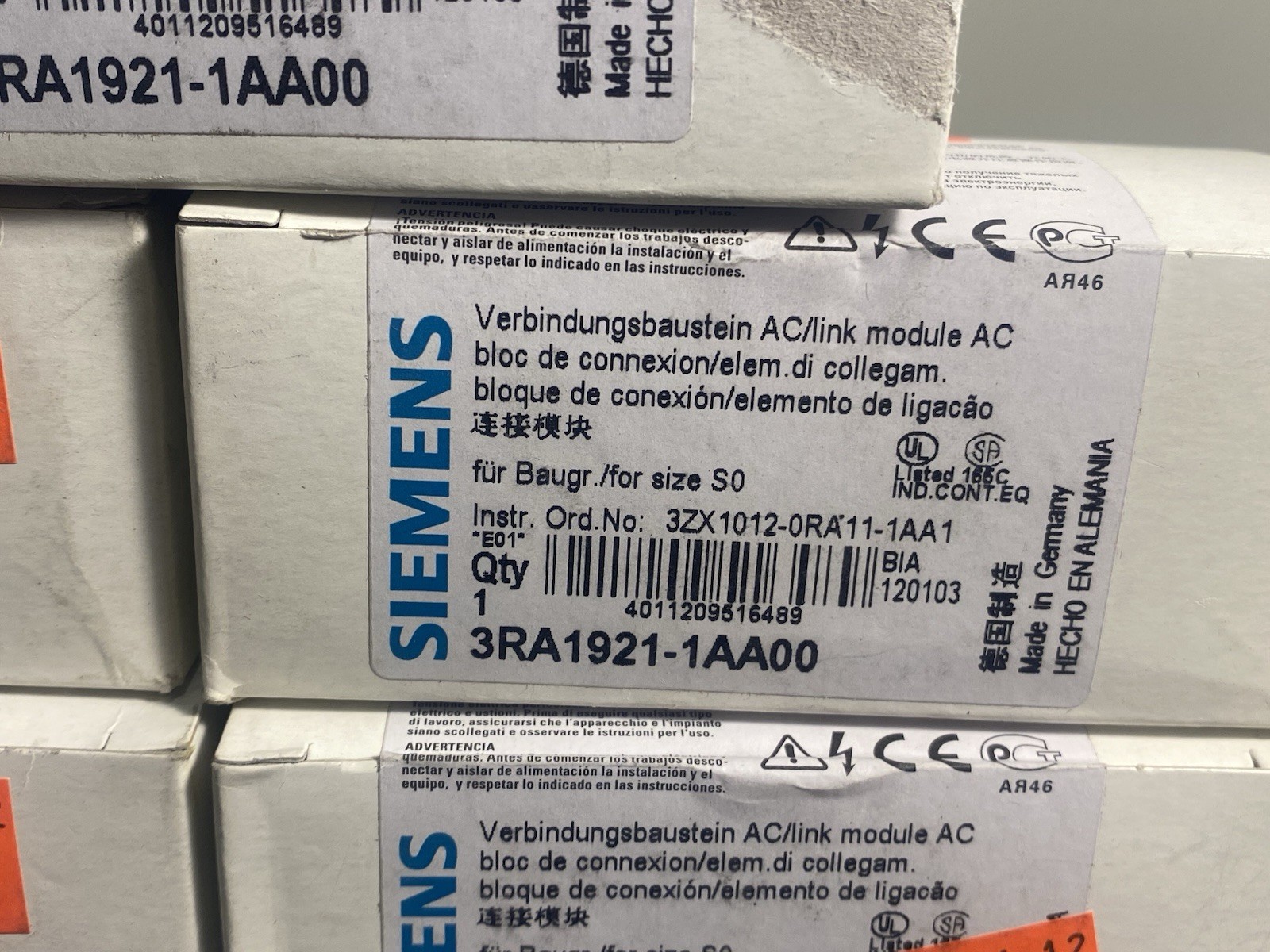 *Lot of 5* Siemens 3RA1921-1AA00 Size S0 Connecting Link For 3RV1.21 3RT1.2 3RW3