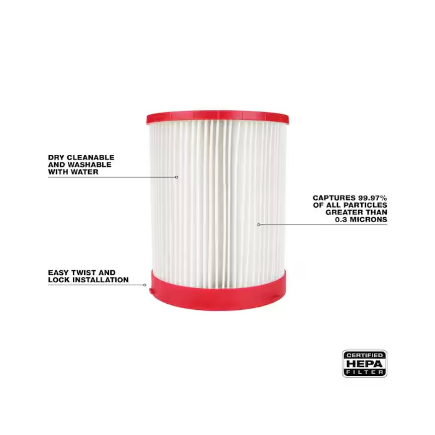 Milwaukee M18 M12 HEPA Wet Dry Vacuum Filter 2 Pack New 49-90-1900HW HEPA
