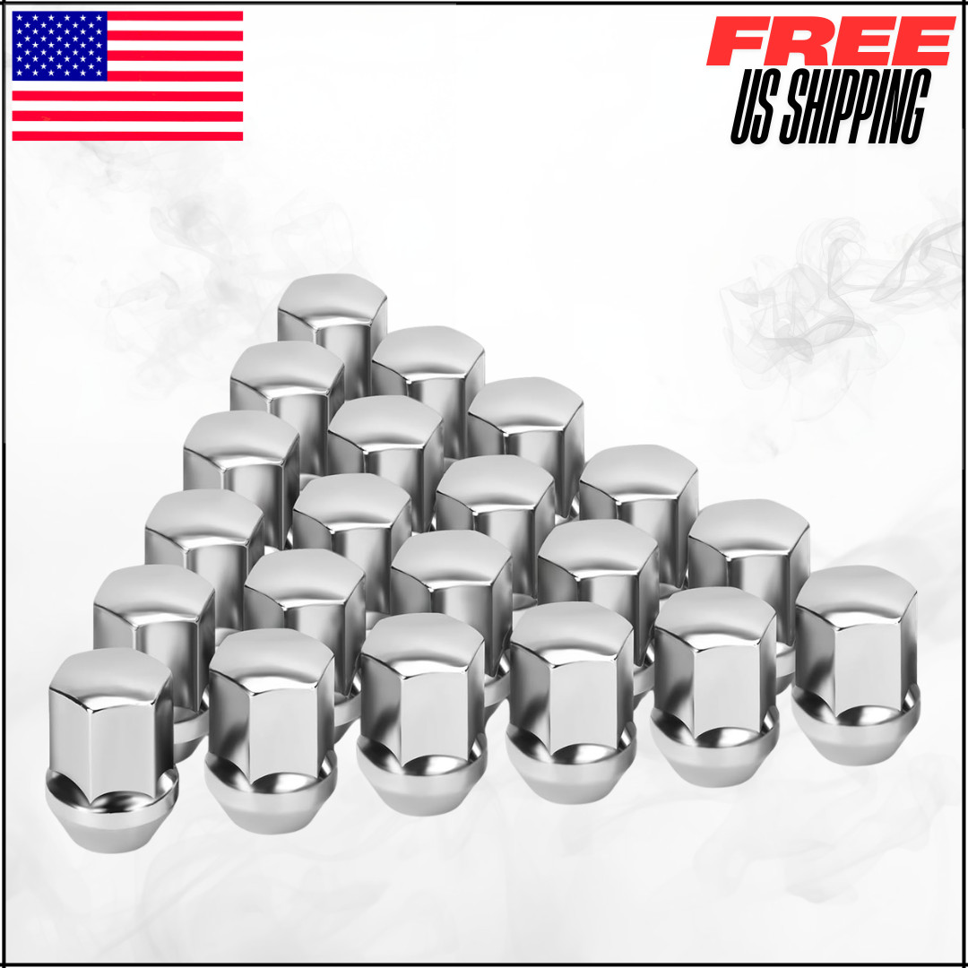 OEM M14x1.5 Chrome One-Piece Wheel Lug Nuts For Ram 1500 Jeep Dodge Chevy 20PC