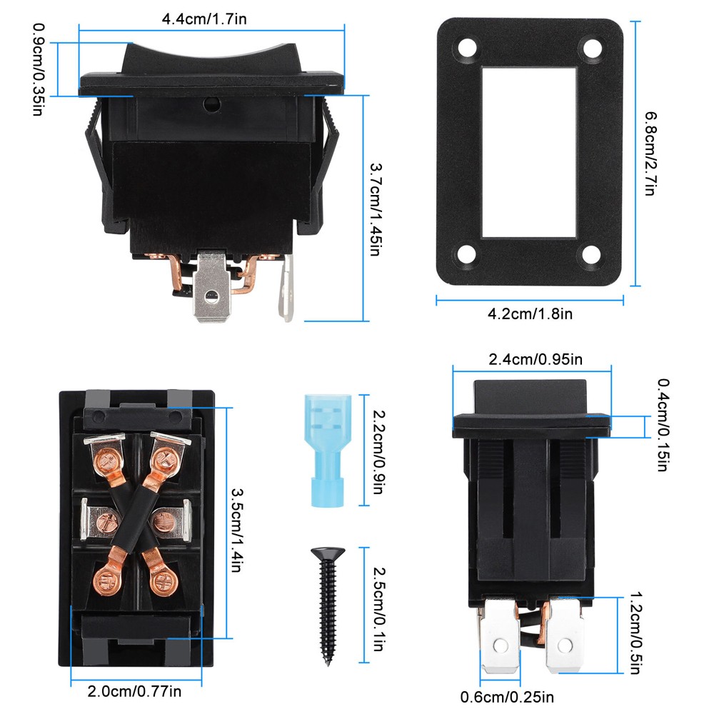 30A DPDT Momentary Reverse Switch Up Down Polarity Reversing Switch for Trailer