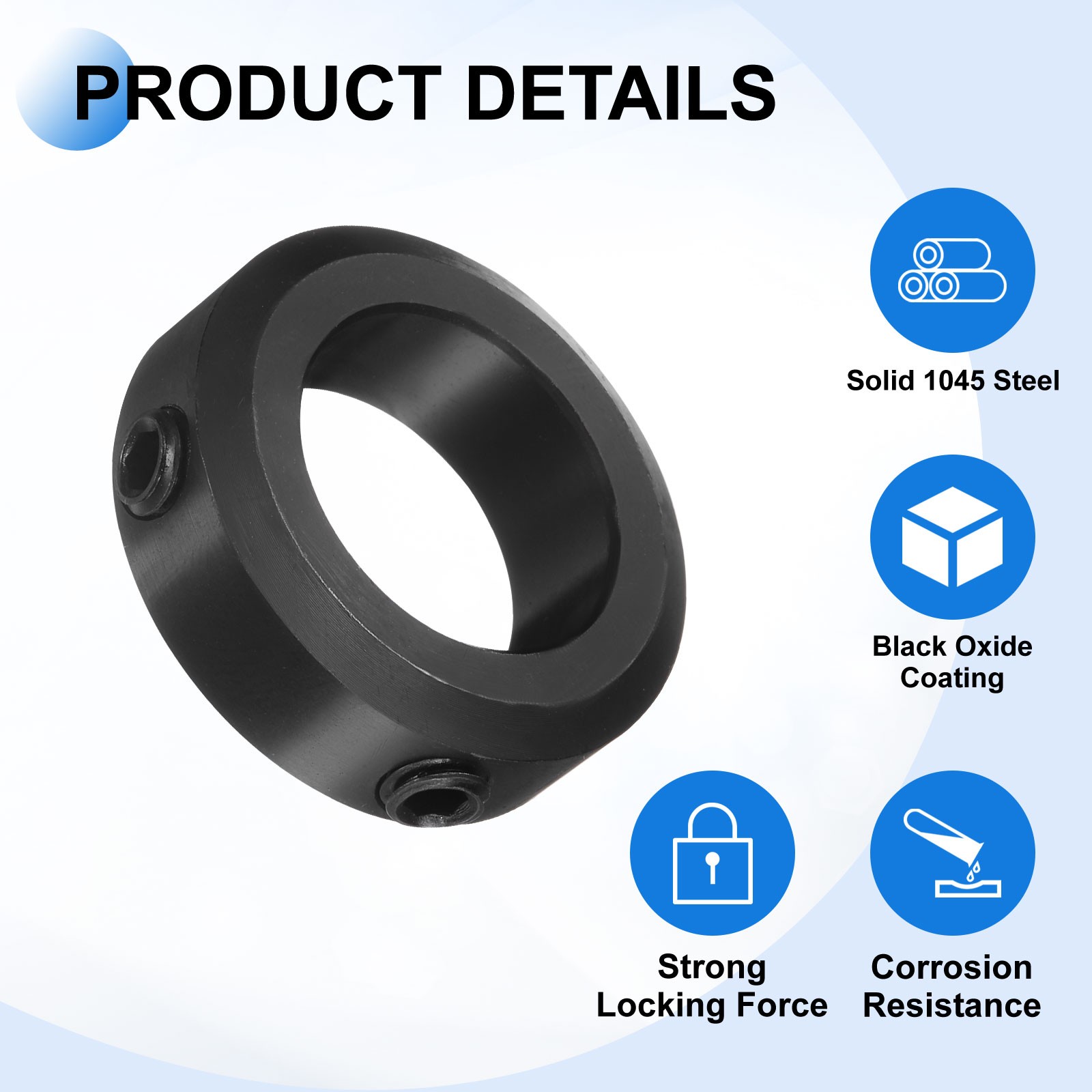 2pcs Set-Screw Collars 20mm Bore 1045 Carbon Steel Shaft Collars 26mm OD