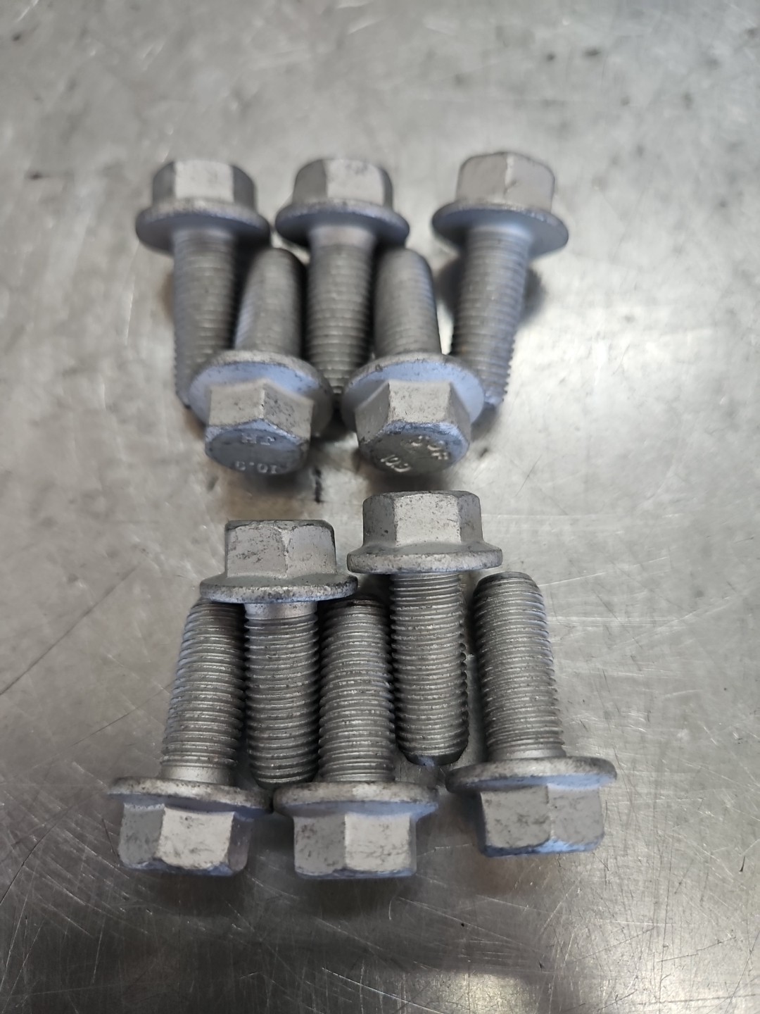 (10) pcs)Hex Bolts m10x1.25×25 Grade 10.9 Silver Geomet Finish (New)