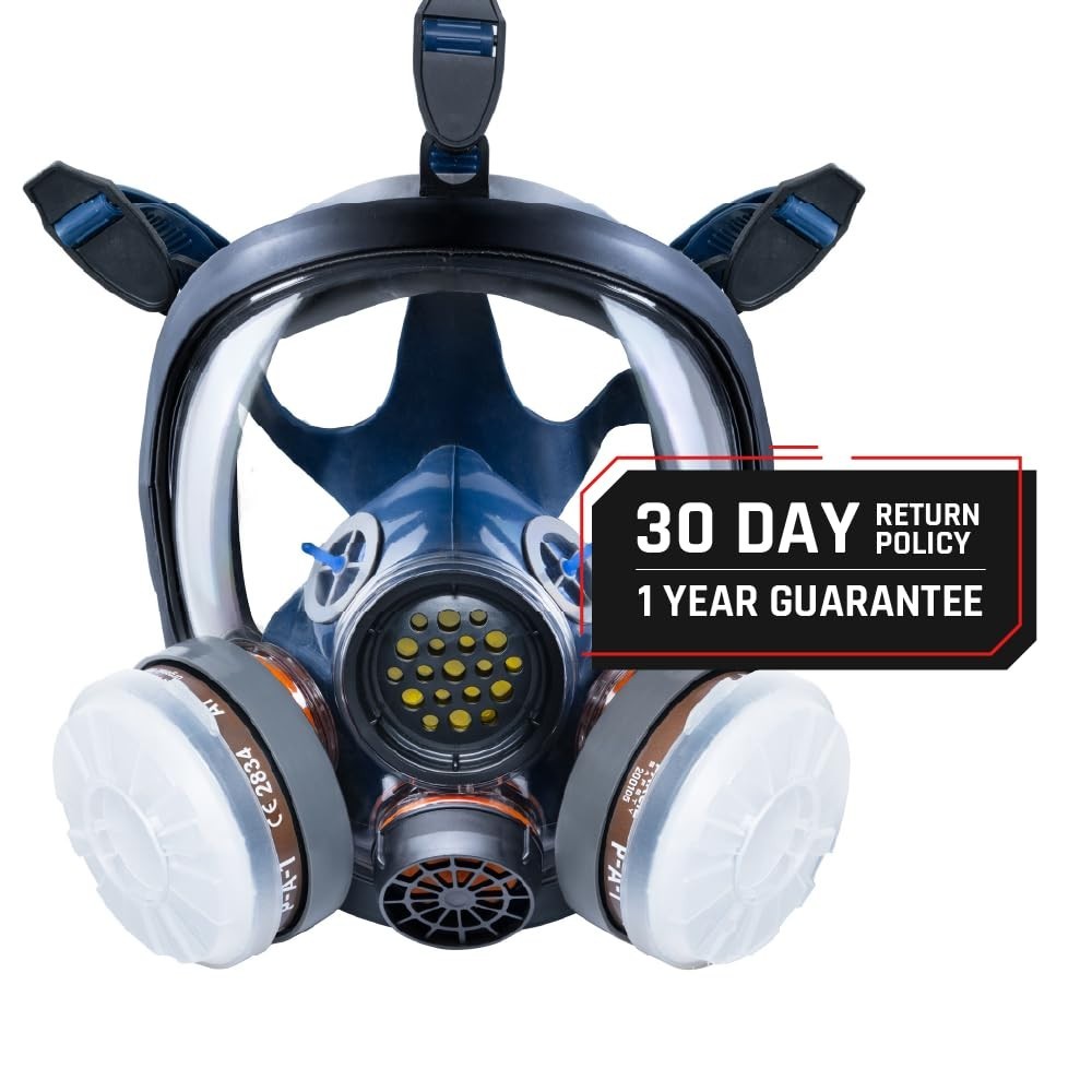Full Face Respirator Mask – Air Purifying, Organic Vapor & Particulate -…