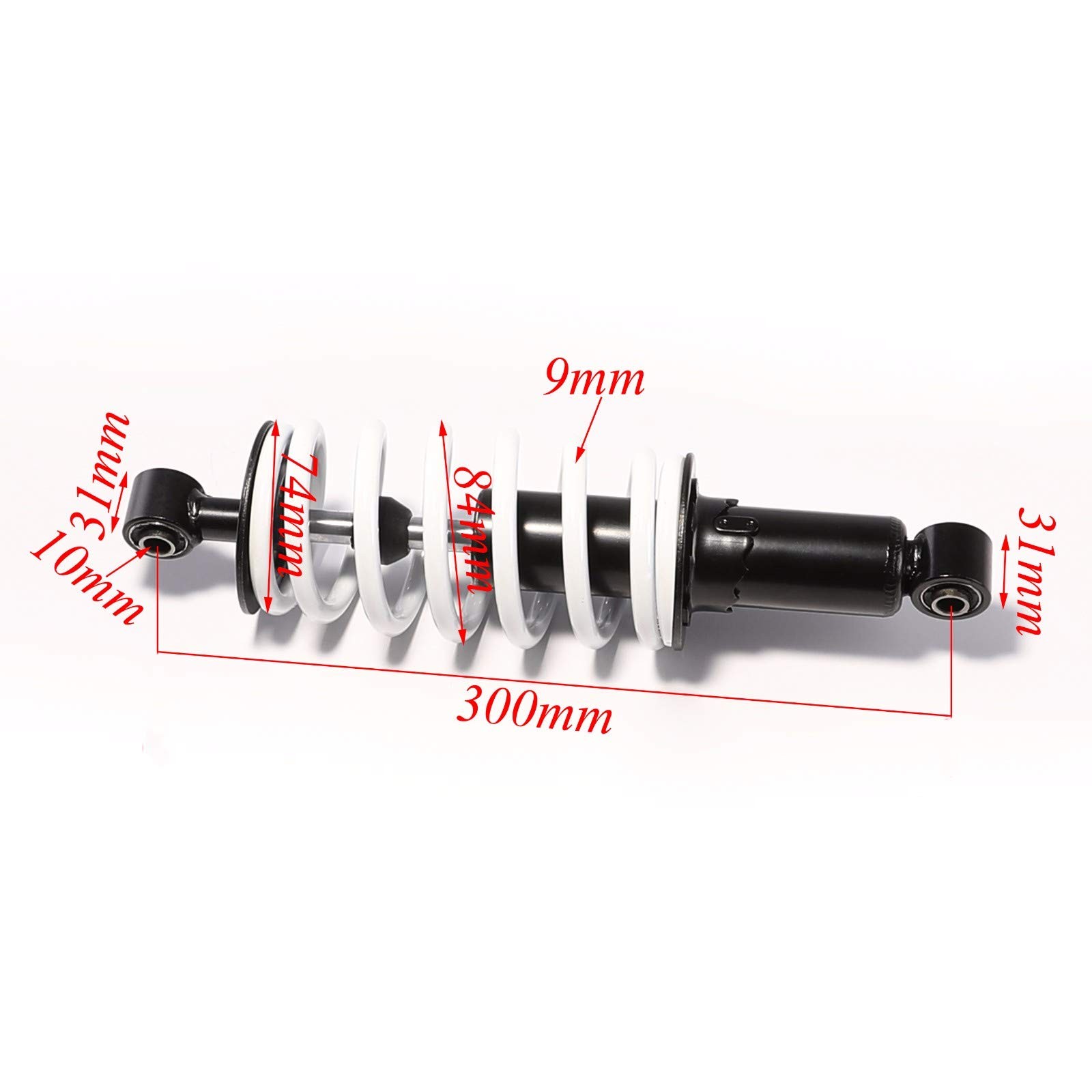 Pair 300mm 11.8″ Rear Shock Absorber 750lbs ATV UTV Dune Buggy Go Kart 110-150cc