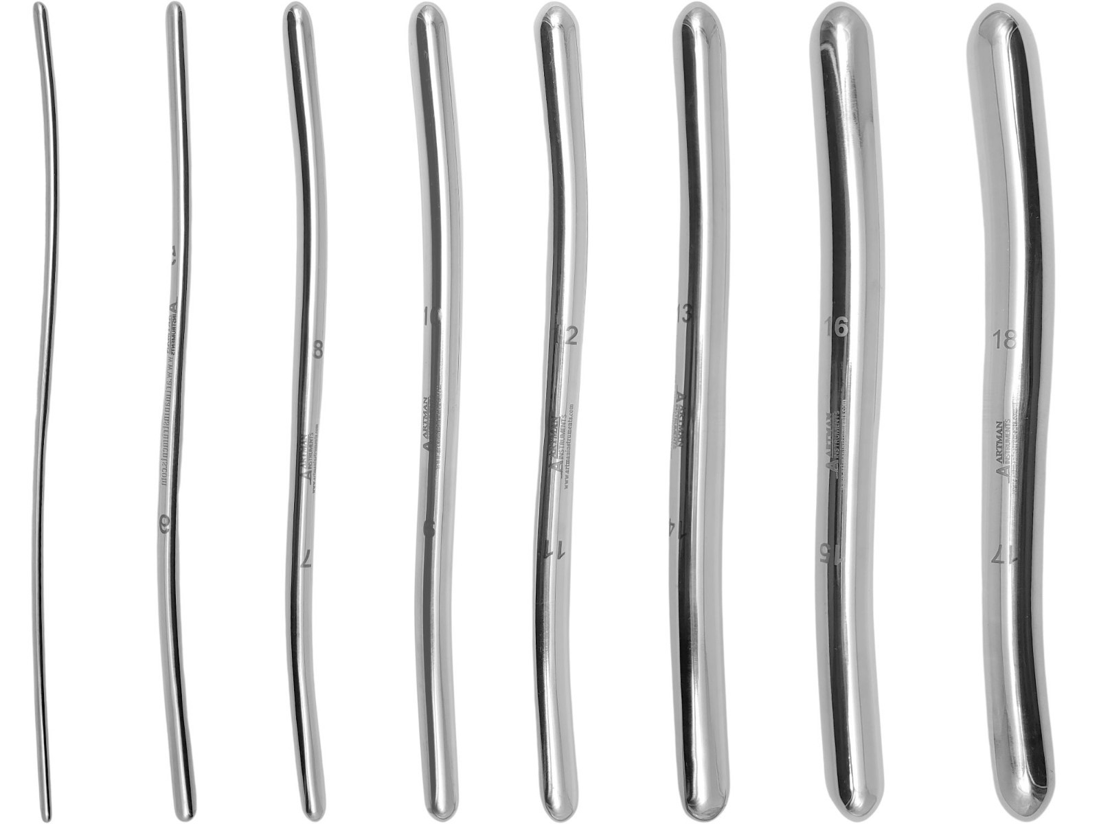 Set of 8 Hegar Dilator Sounds 7.5″ Double-Ended Stainless Dilators