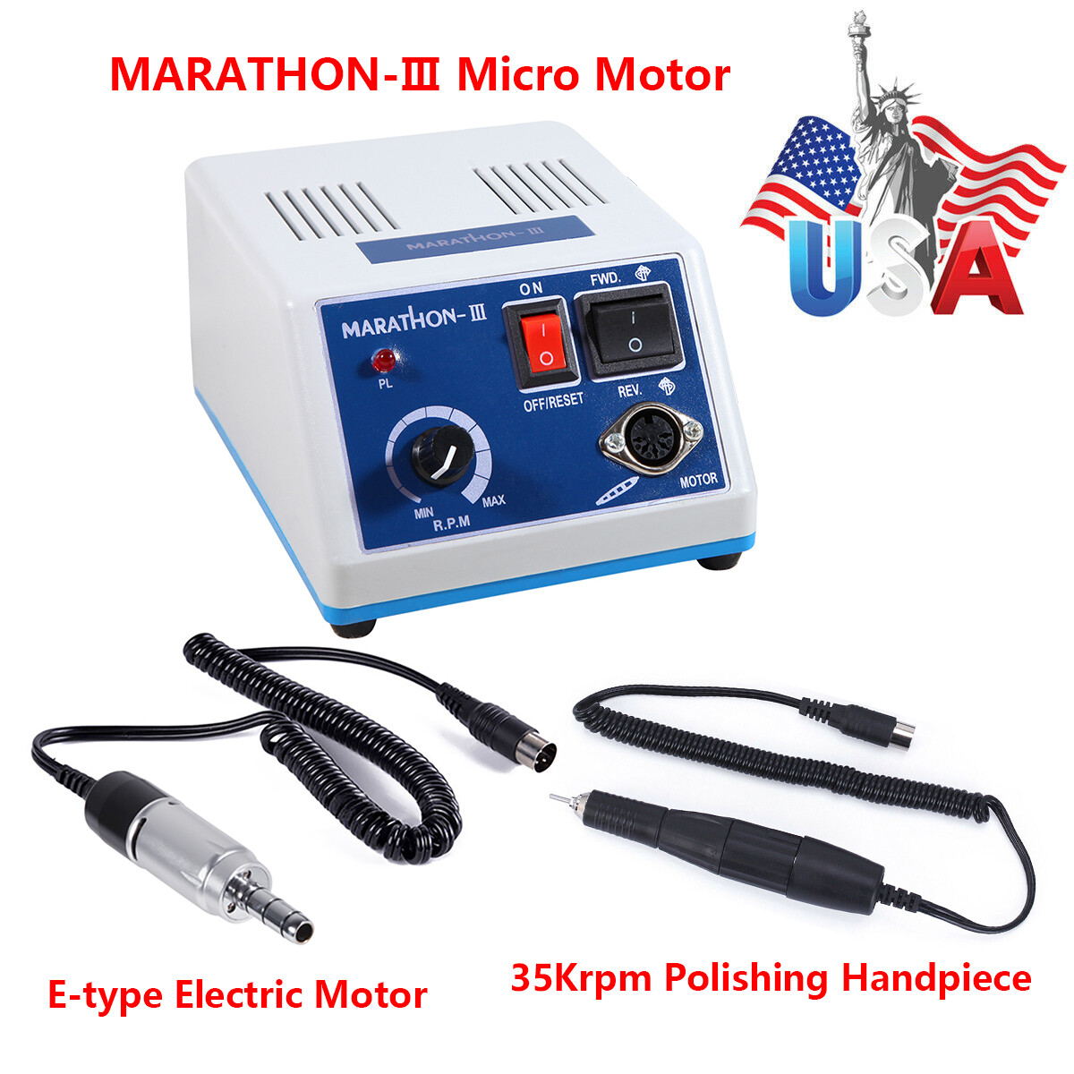 Dental Lab Marathon Electric Micromotor Unit 35k rpm Polishing Motor Handpiece