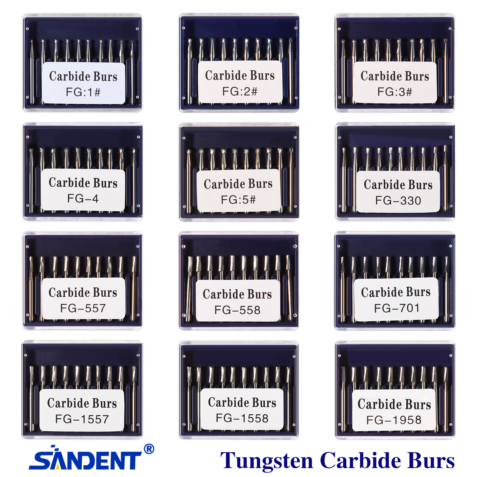 10-100PCS Dental Tungsten Carbide Inverted Cone FG Bur FOR High Speed Handpiece