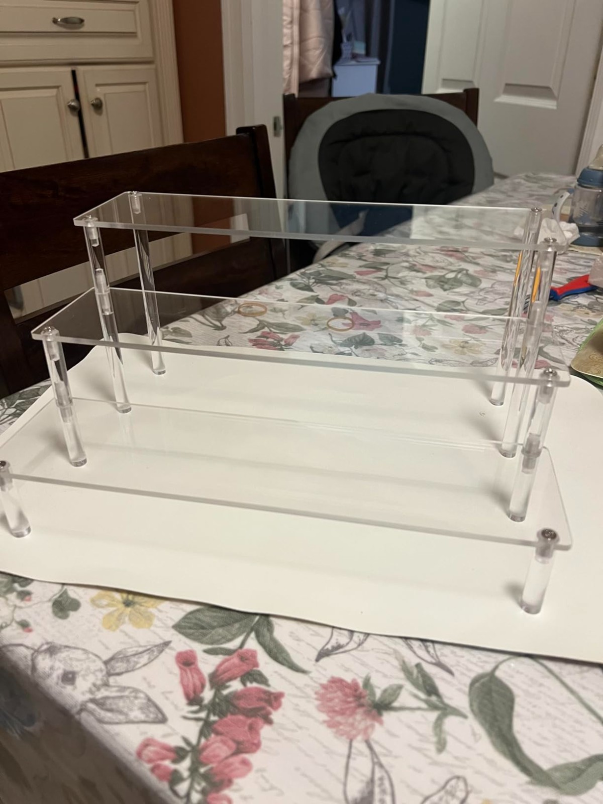 Acrylic Display Risers, 3 Tier Perfume Organizer 11.8 x 8.5 x 5.9 inches