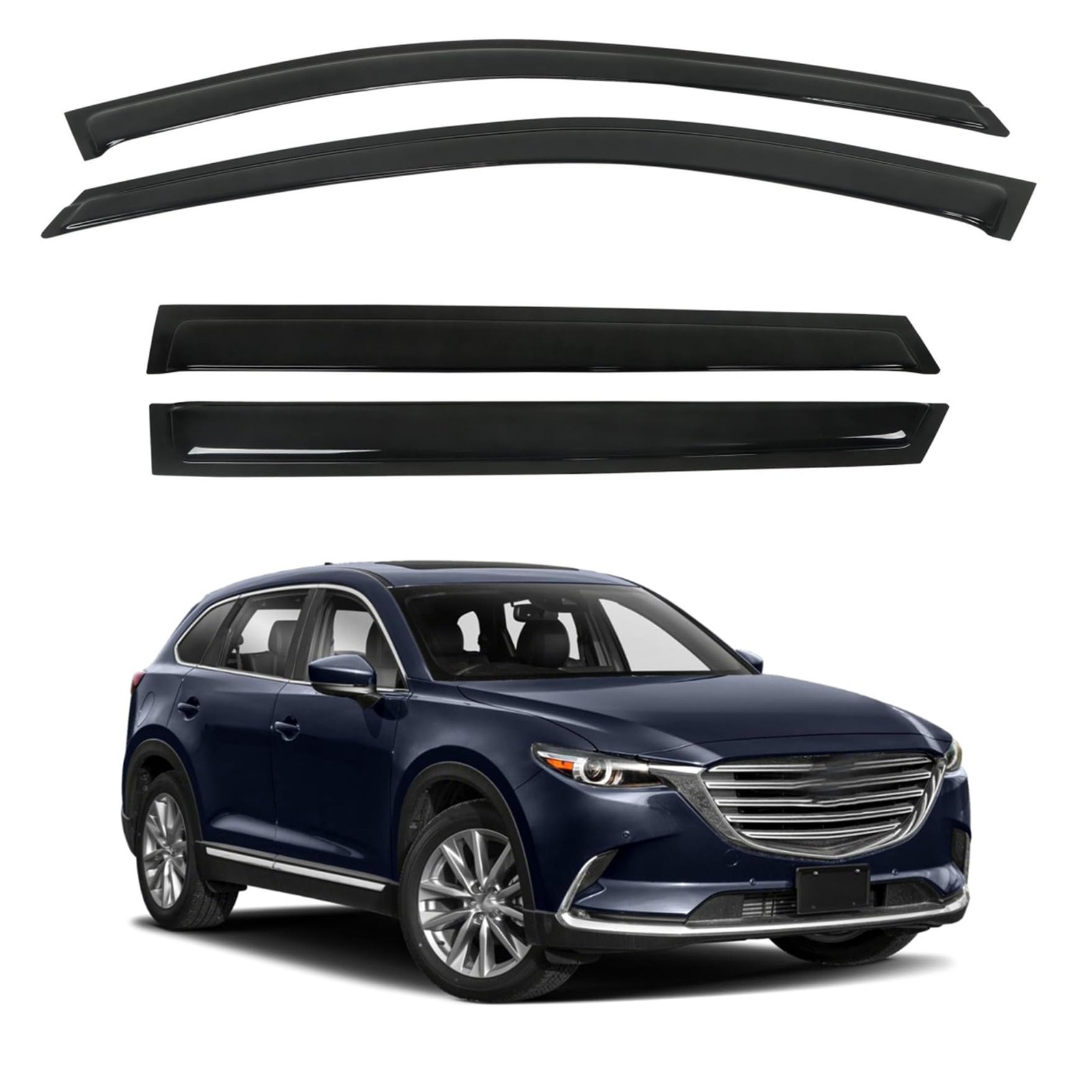 Window Visor Rain Guard Deflectors 4pcs Kit Replacement for CX-9 2016-2021