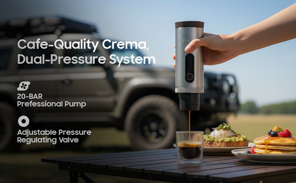 Electric Portable Espresso Machine, 20 Bar Travel Coffee Maker Self-Heating with