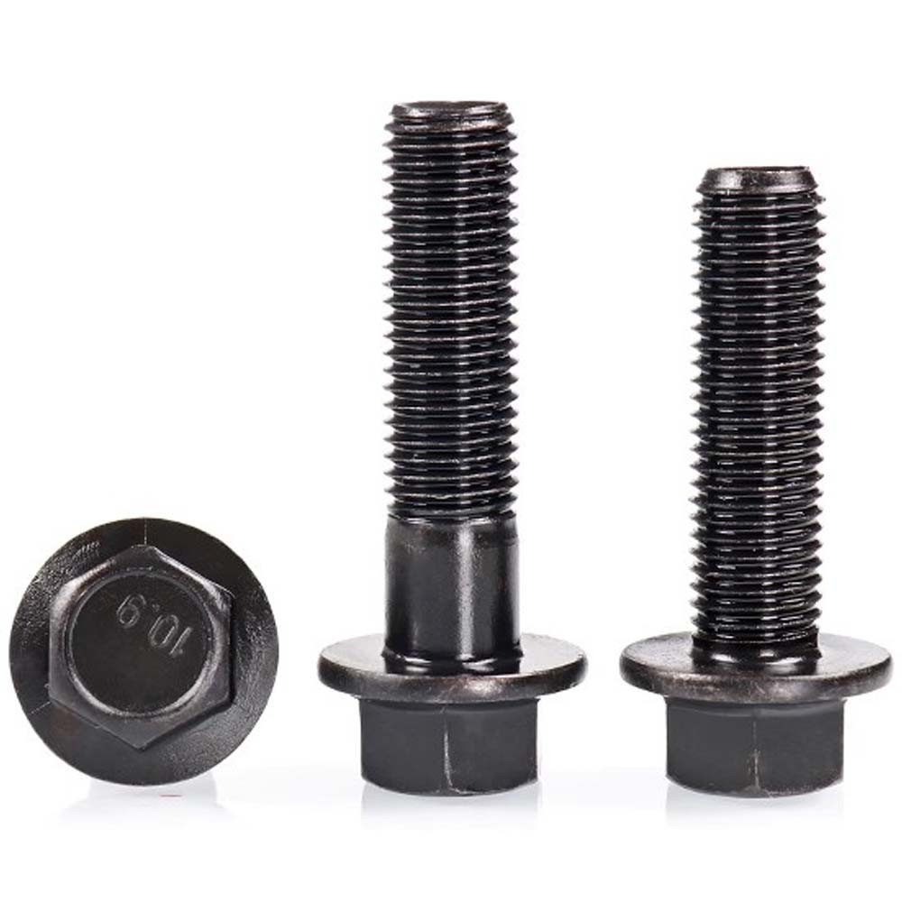 M16 x 1.5 Fine Thread Class 10.9 Hex Head Flange Screws Frame Bolts Black Oxide